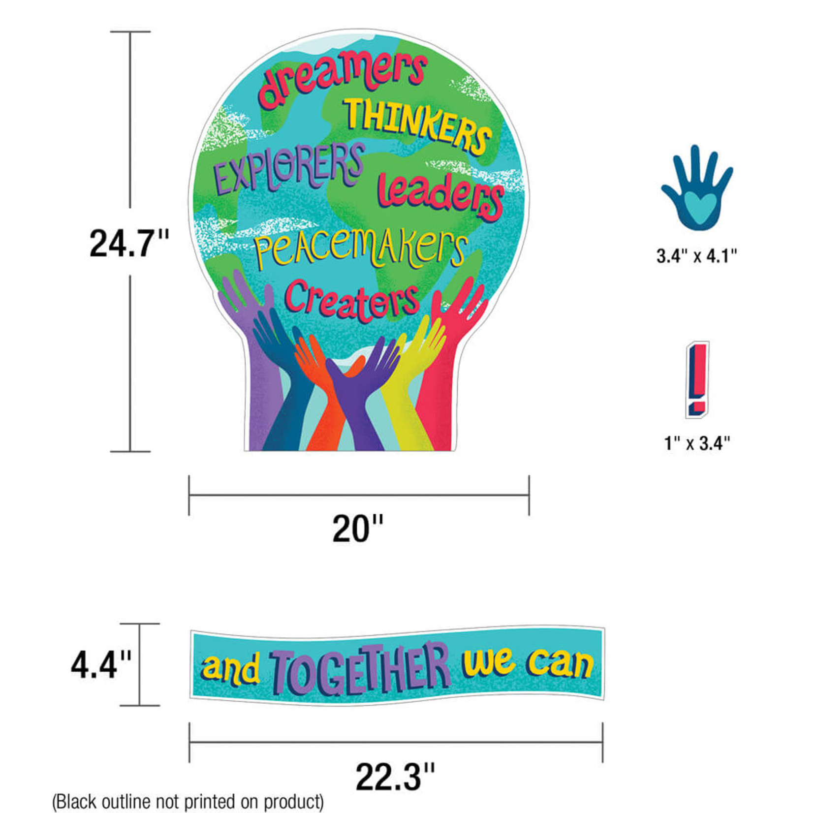 CARSON DELLOSA PUBLISHING CO CLM Together We Can Change the World Bulletin Board Set