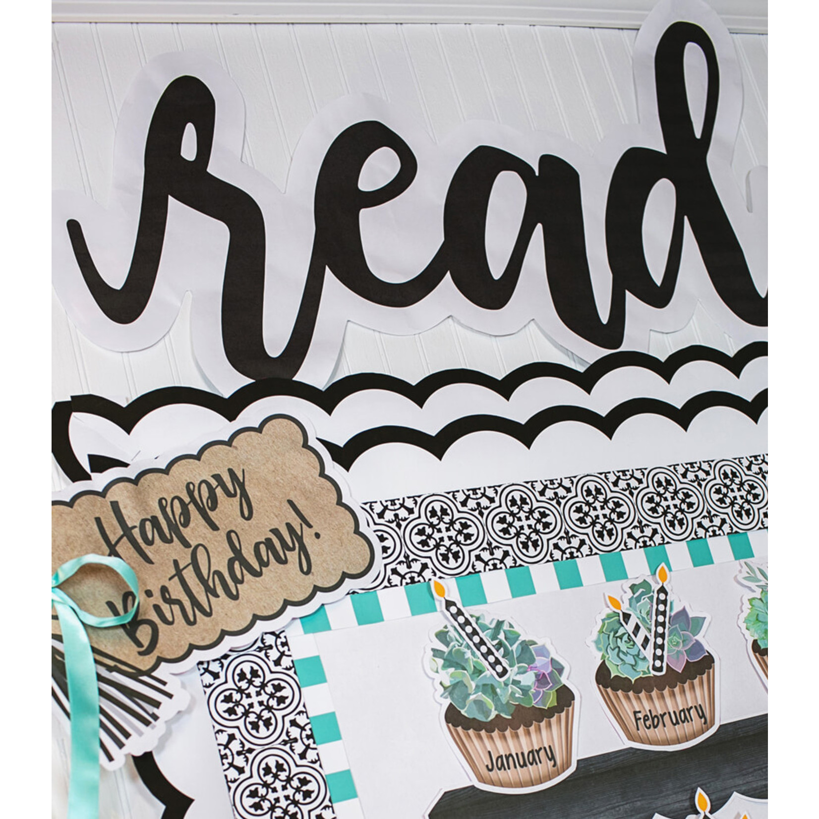 CARSON DELLOSA PUBLISHING CO Simply Stylish Script Words: Teach Mini Bulletin Board Set