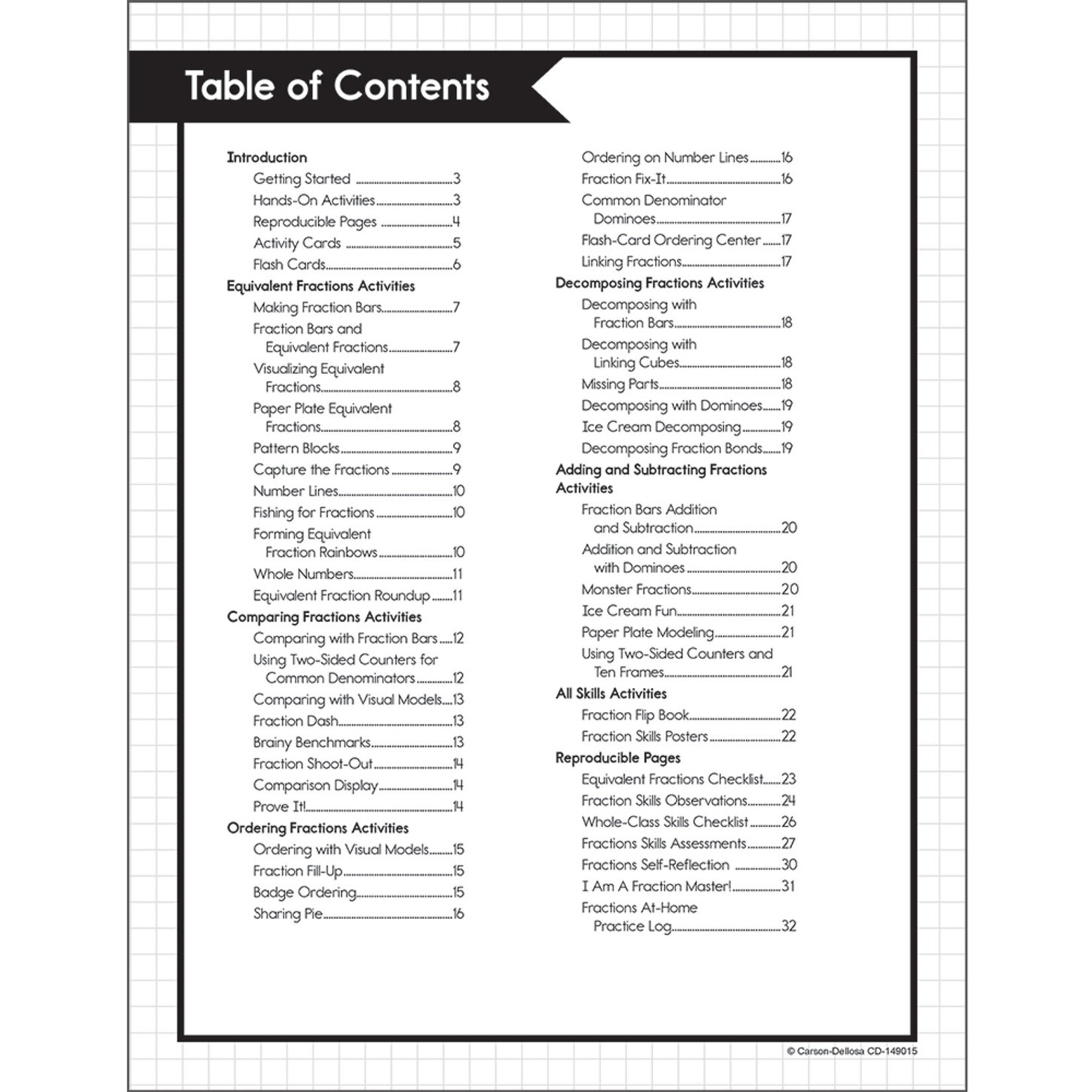 CARSON DELLOSA PUBLISHING CO Train Your Brain: Fractions Level 2 Classroom Kit Grade 3-5