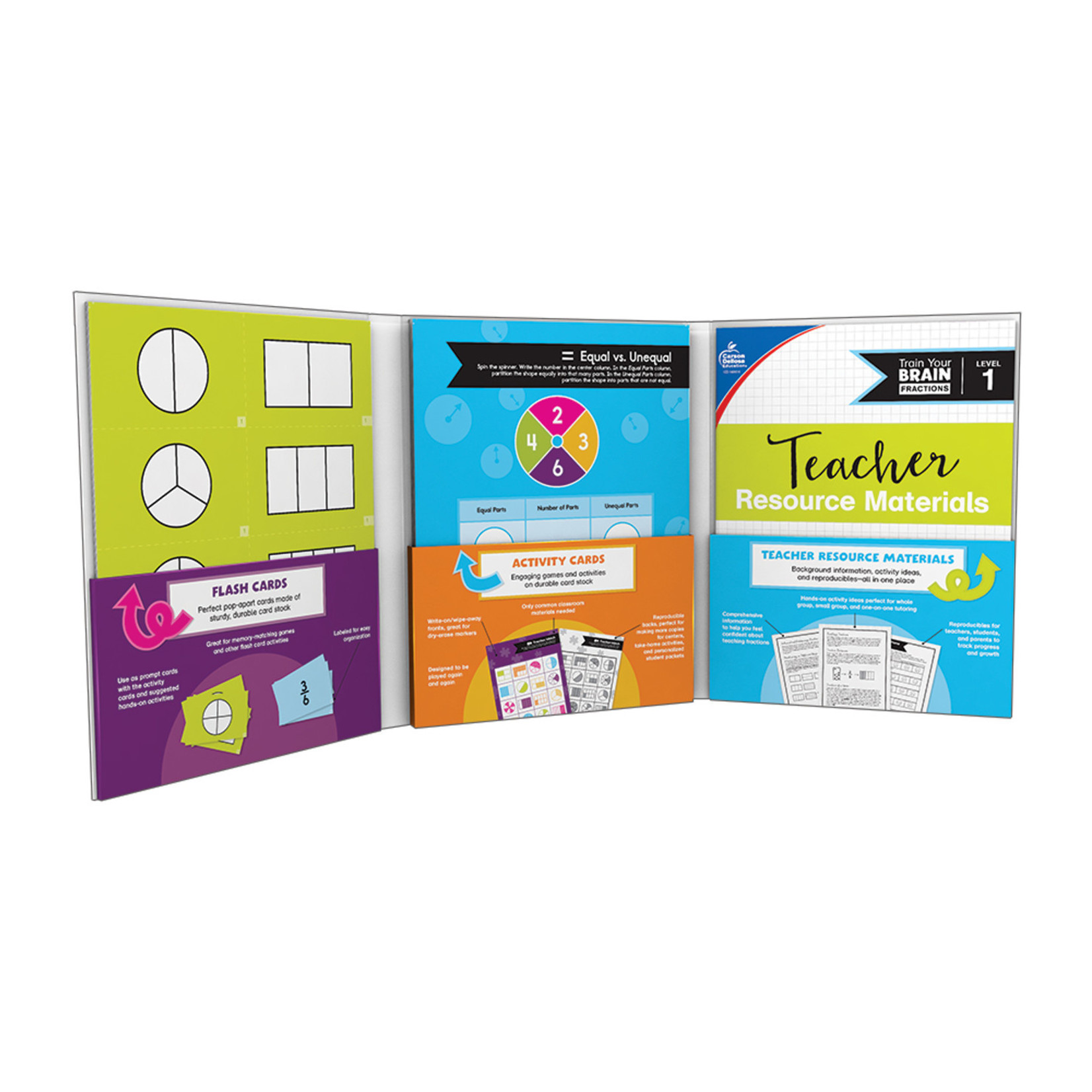 CARSON DELLOSA PUBLISHING CO Train Your Brain: Fractions Level 1 Classroom Kit Grade 2-4