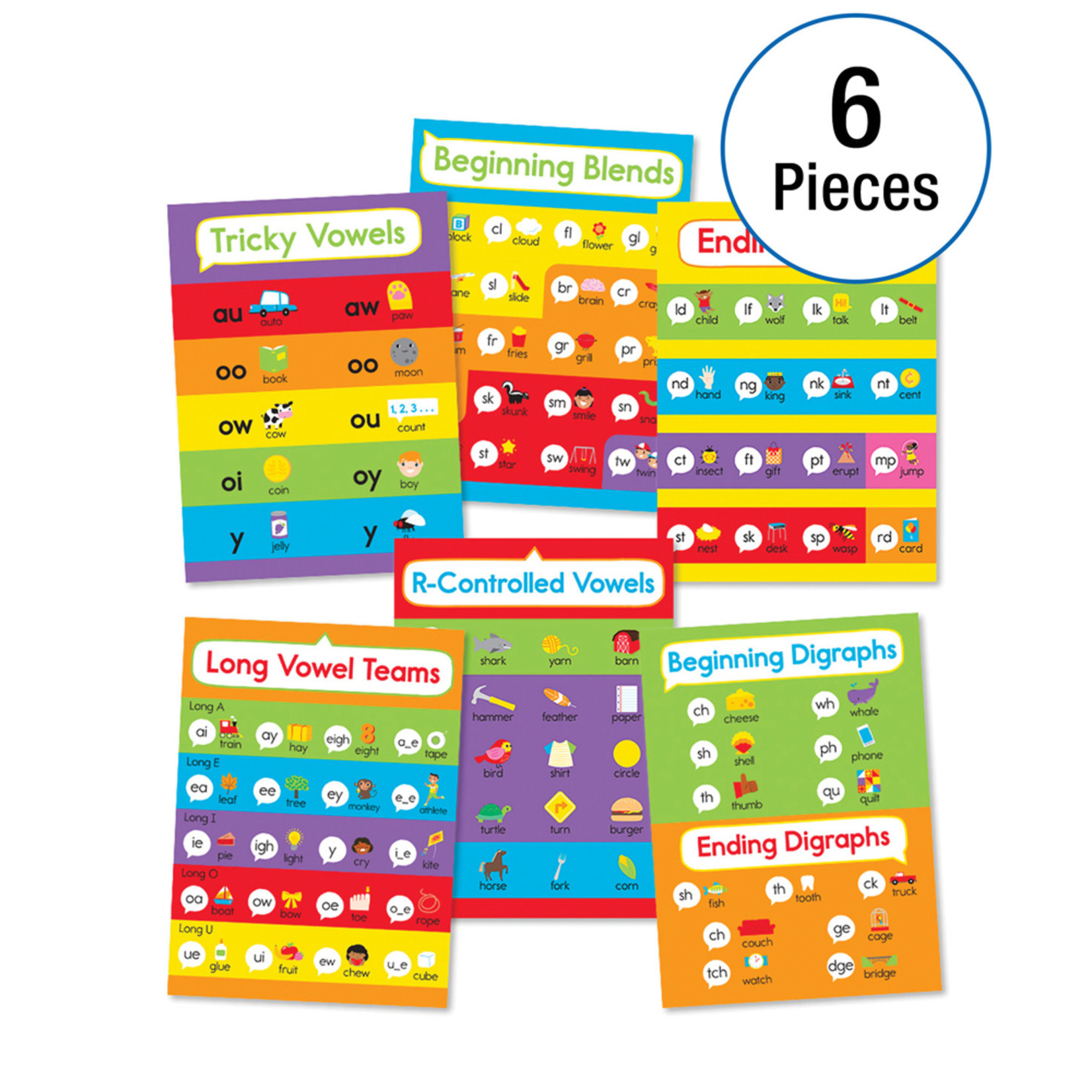 CARSON DELLOSA PUBLISHING CO Phonics Chart Set Grade 1-3