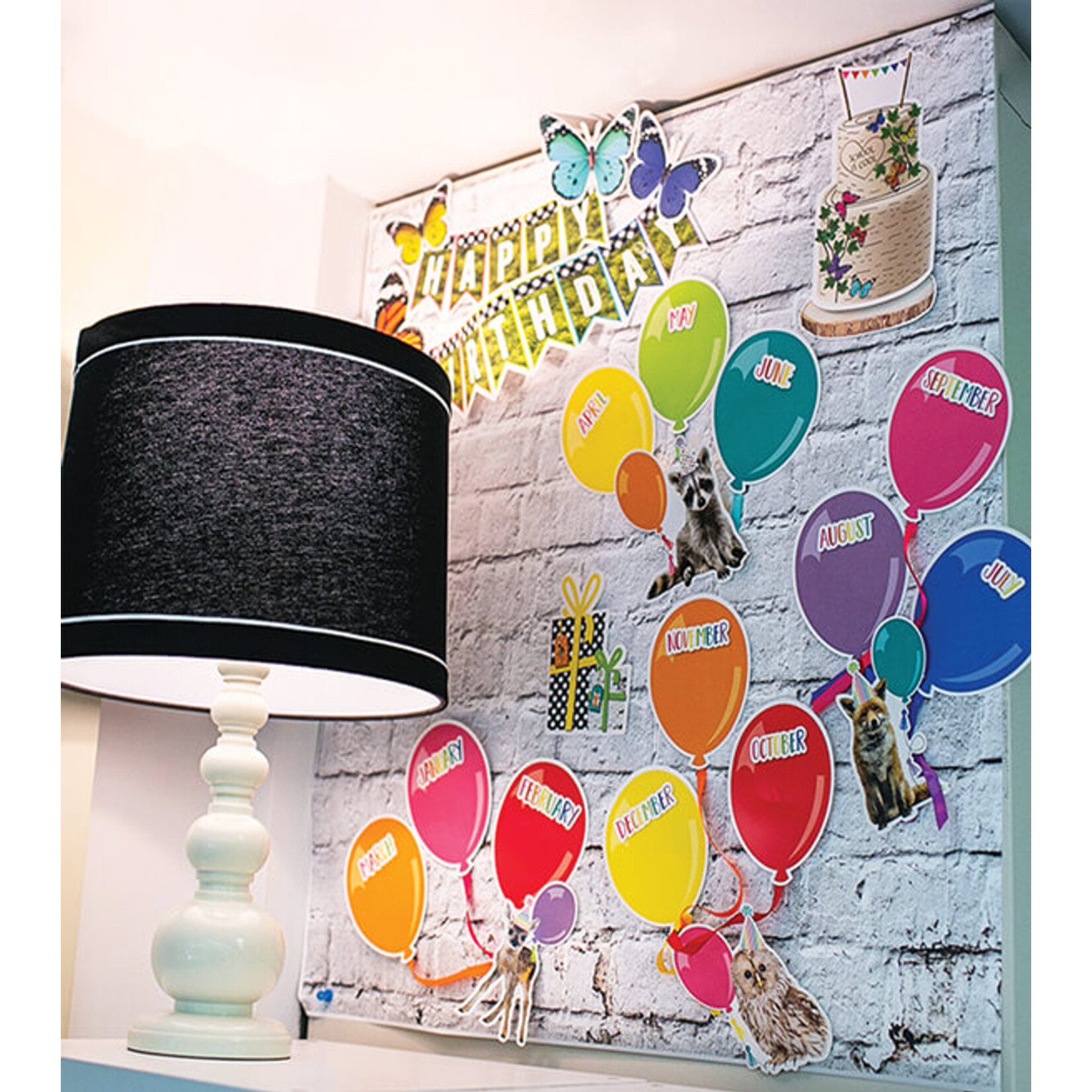 CARSON DELLOSA PUBLISHING CO School Girl: Woodland Whimsy Birthday Mini Bulletin Board Set