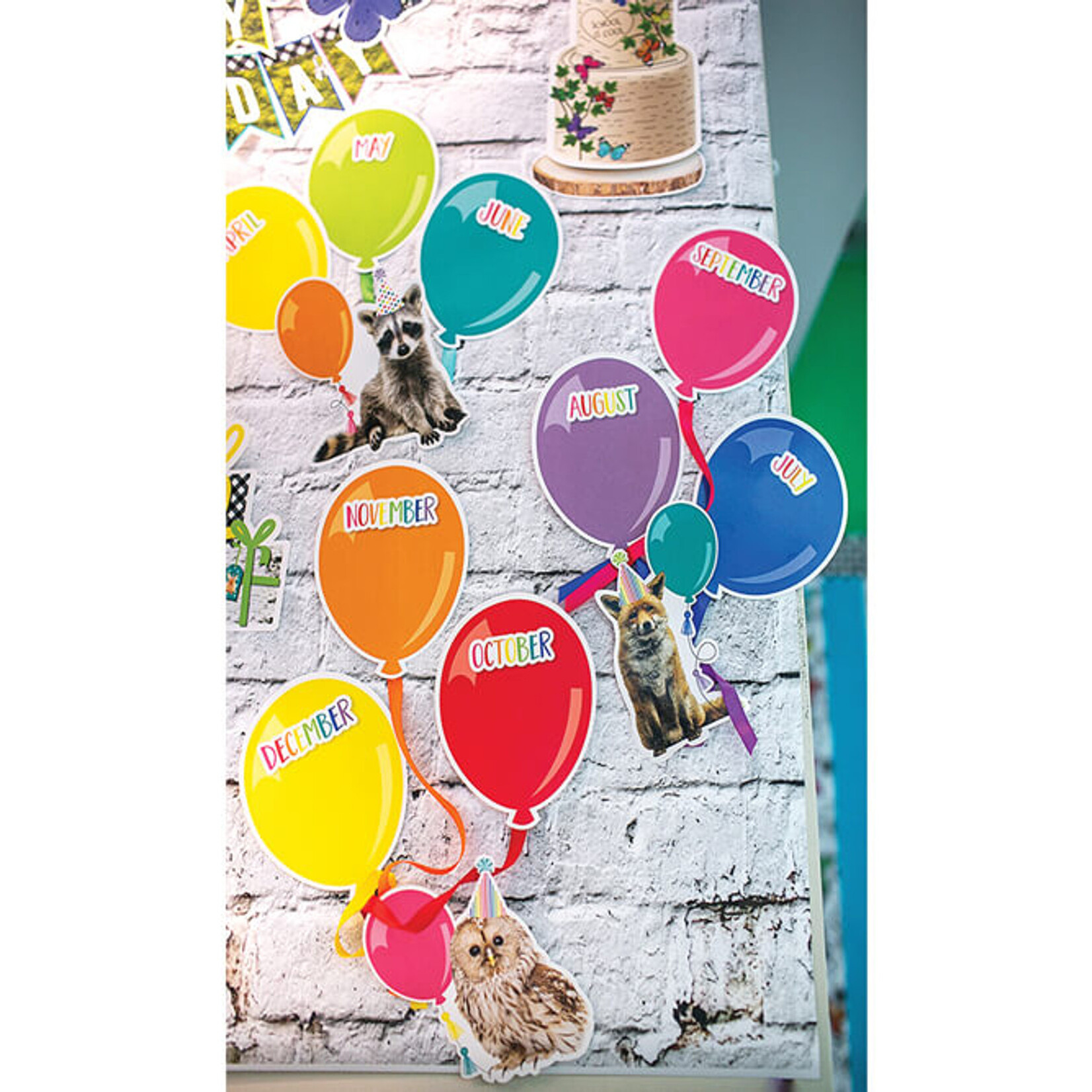 CARSON DELLOSA PUBLISHING CO School Girl: Woodland Whimsy Birthday Mini Bulletin Board Set