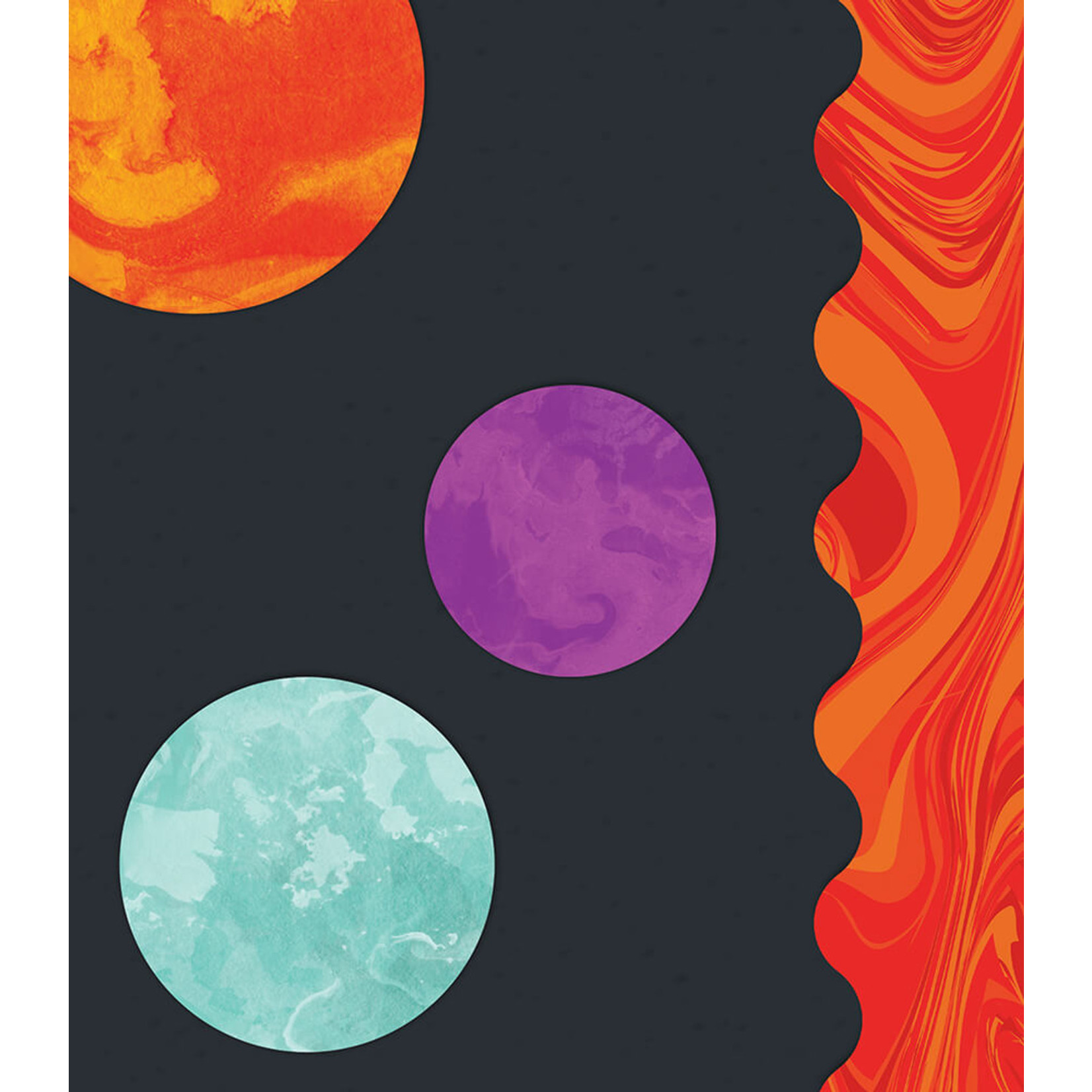 CARSON DELLOSA PUBLISHING CO Red Marble Scalloped Borders