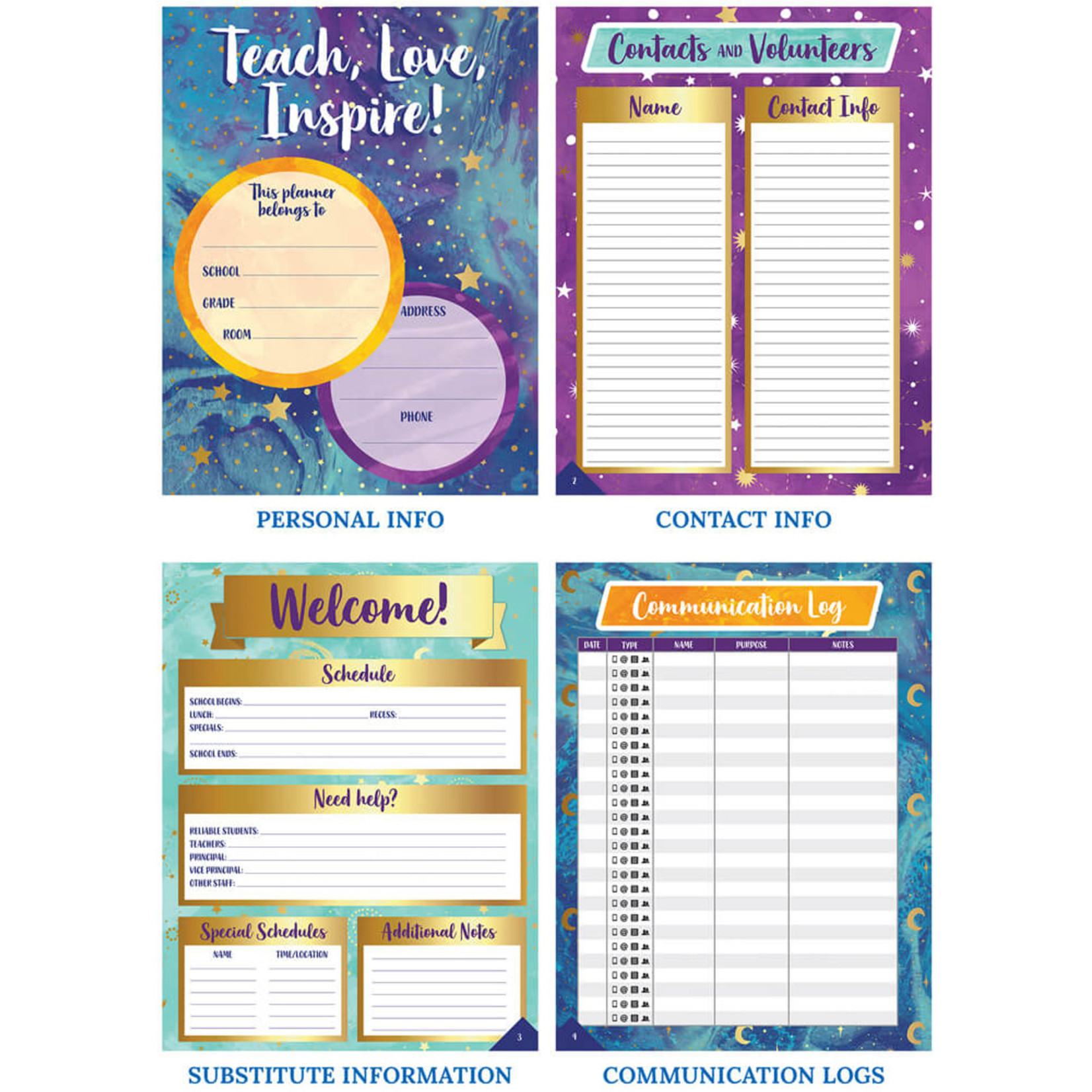 CARSON DELLOSA PUBLISHING CO Galaxy Teacher Planner