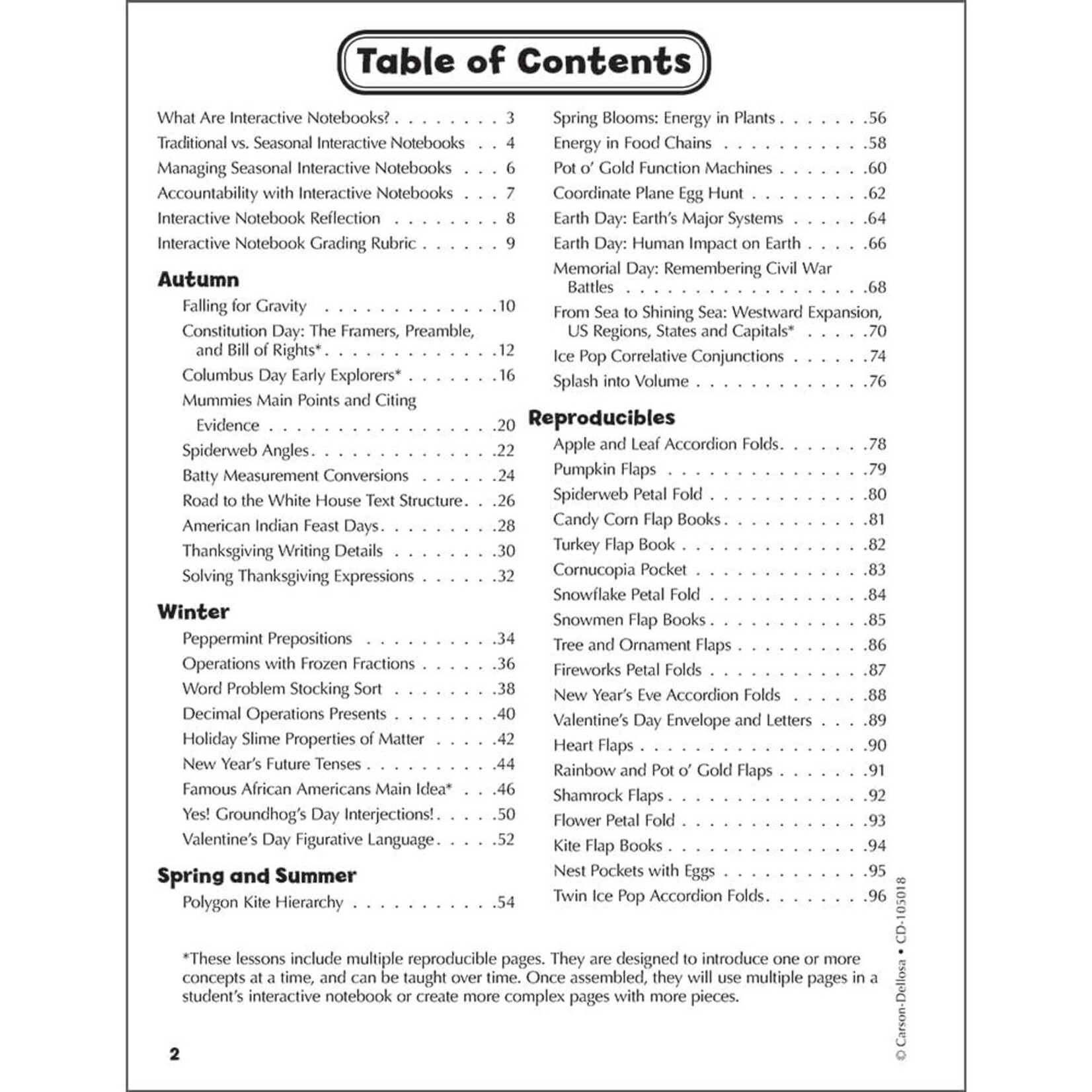 CARSON DELLOSA PUBLISHING CO Interactive Notebooks: Seasonal Resource Book Grade 5