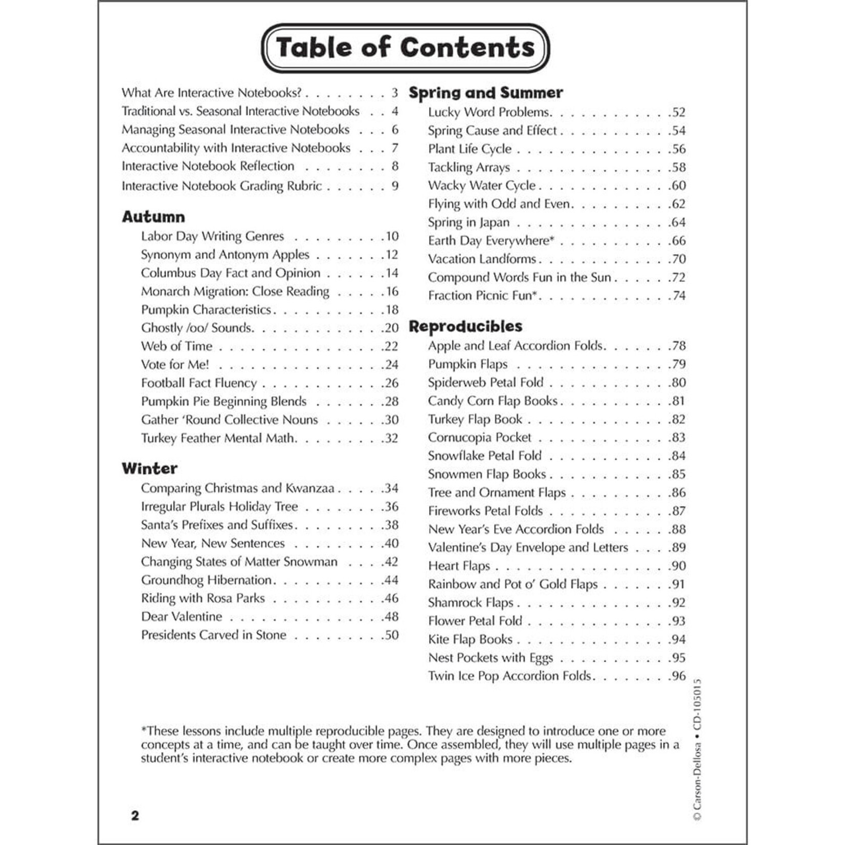 CARSON DELLOSA PUBLISHING CO Interactive Notebooks: Seasonal Resource Book Grade 2