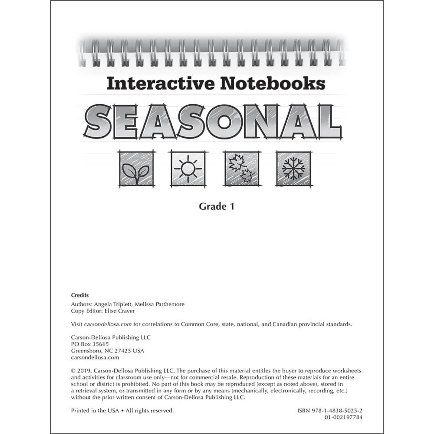 CARSON DELLOSA PUBLISHING CO Interactive Notebooks: Seasonal Resource Book Grade 1 Paperback