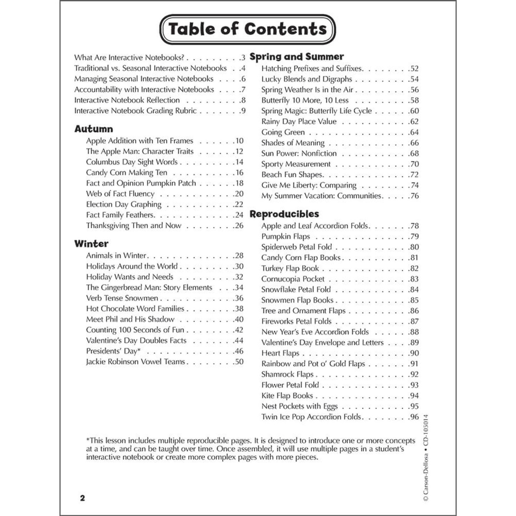 CARSON DELLOSA PUBLISHING CO Interactive Notebooks: Seasonal Resource Book Grade 1 Paperback