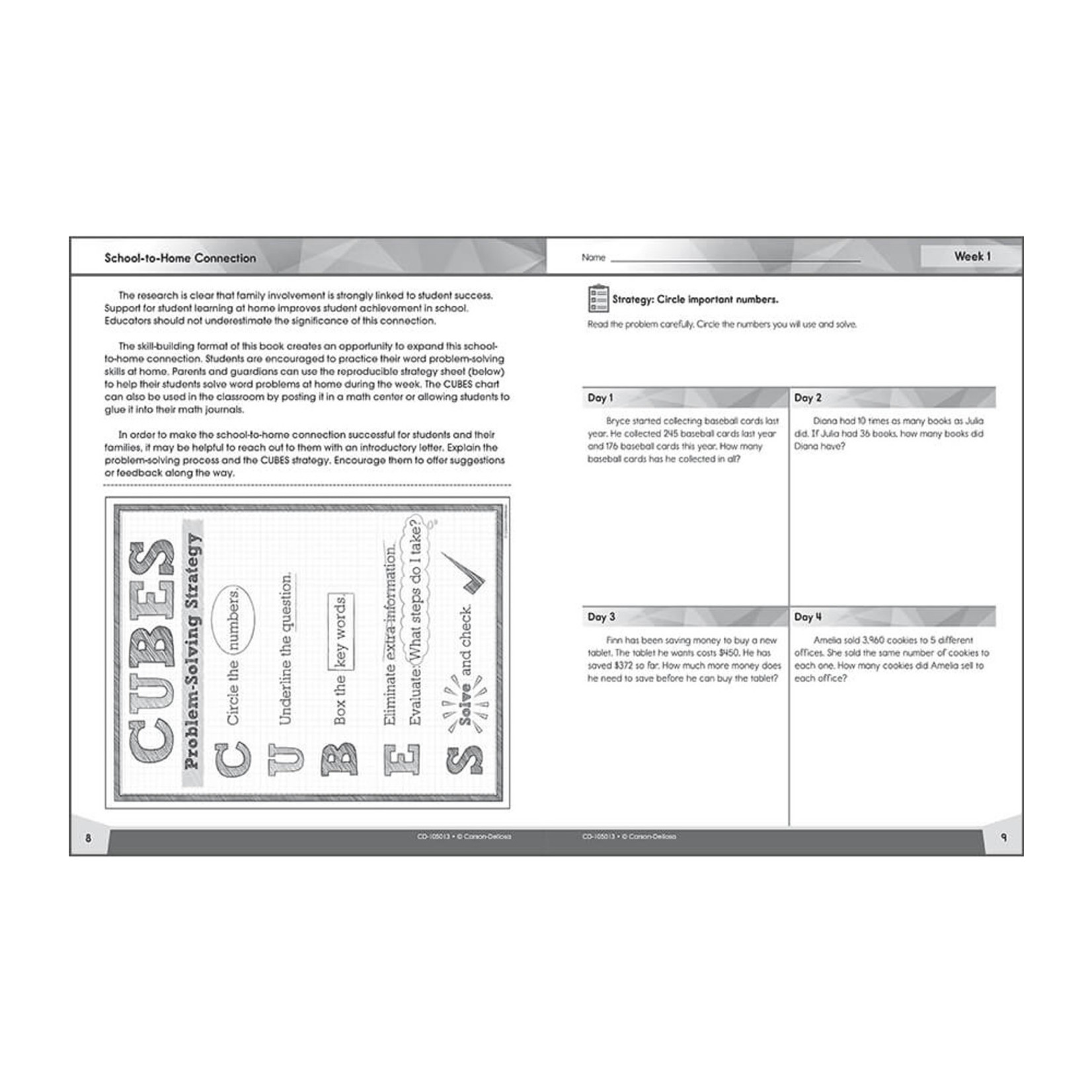 CARSON DELLOSA PUBLISHING CO Problem Solving 4 Today Workbook Grade 5