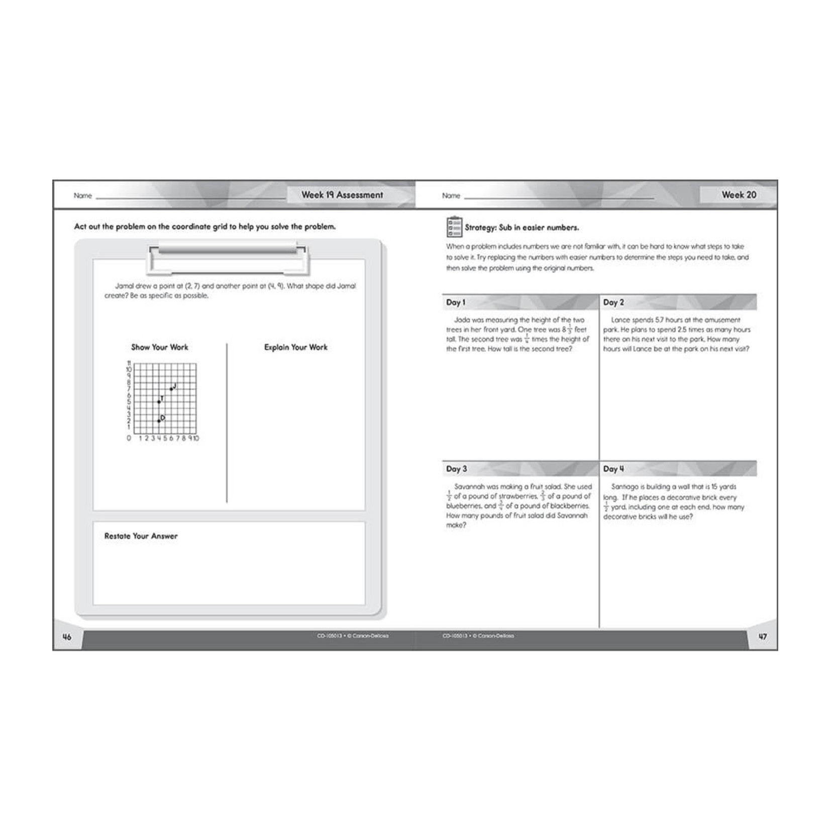 CARSON DELLOSA PUBLISHING CO Problem Solving 4 Today Workbook Grade 5