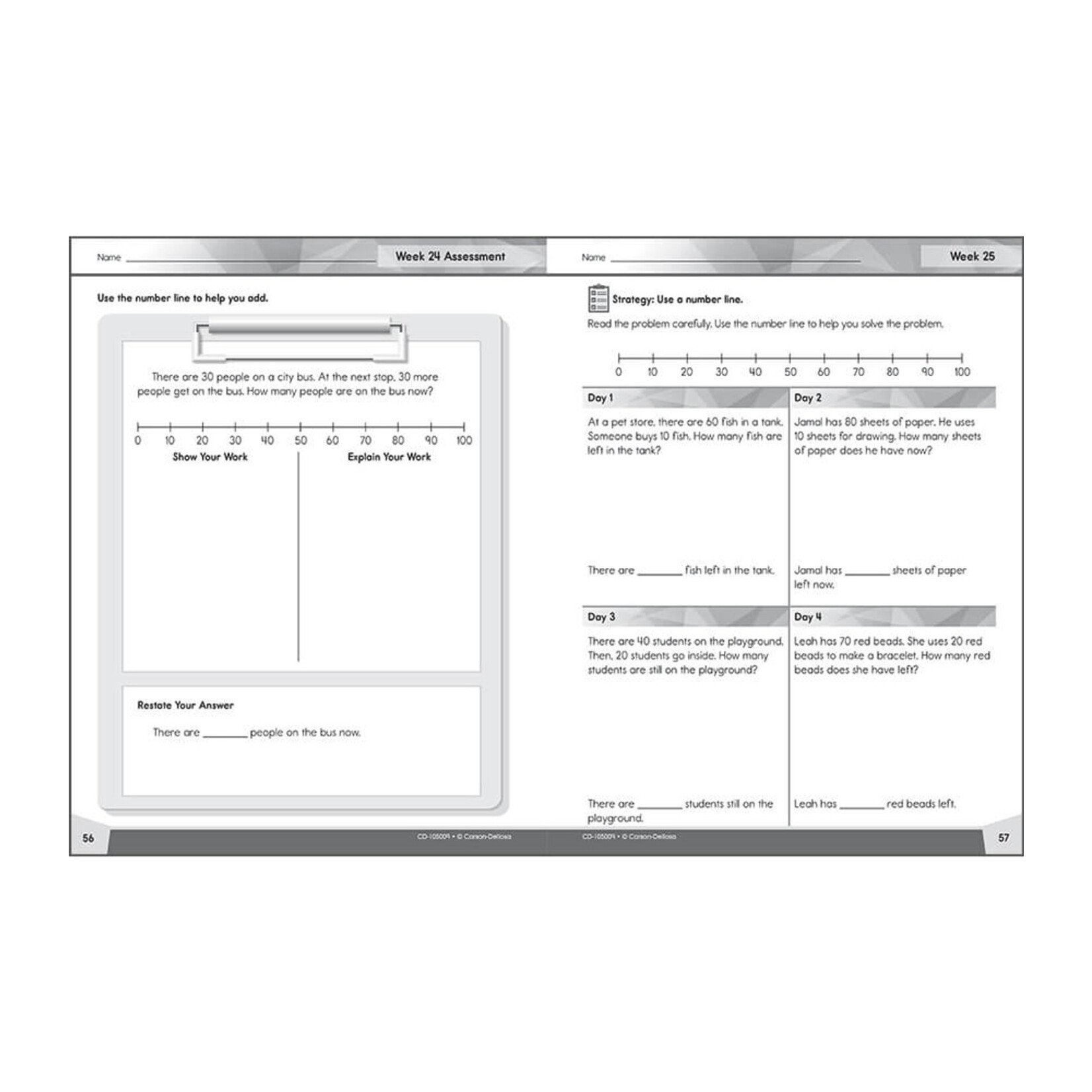 CARSON DELLOSA PUBLISHING CO Problem Solving 4 Today Workbook Grade 1