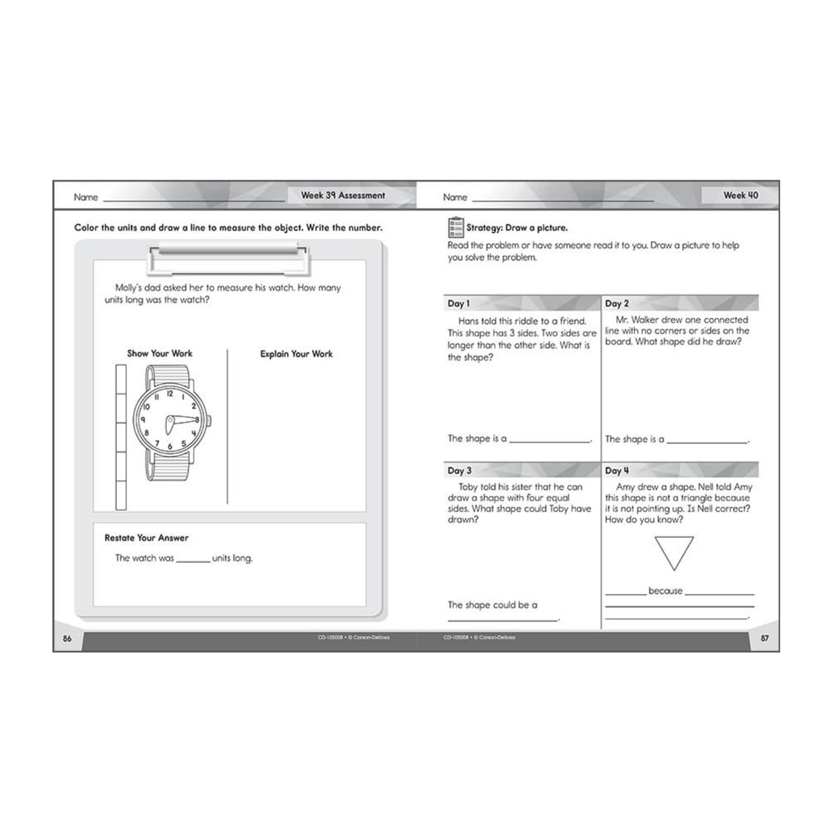 CARSON DELLOSA PUBLISHING CO Problem Solving 4 Today Workbook Grade K