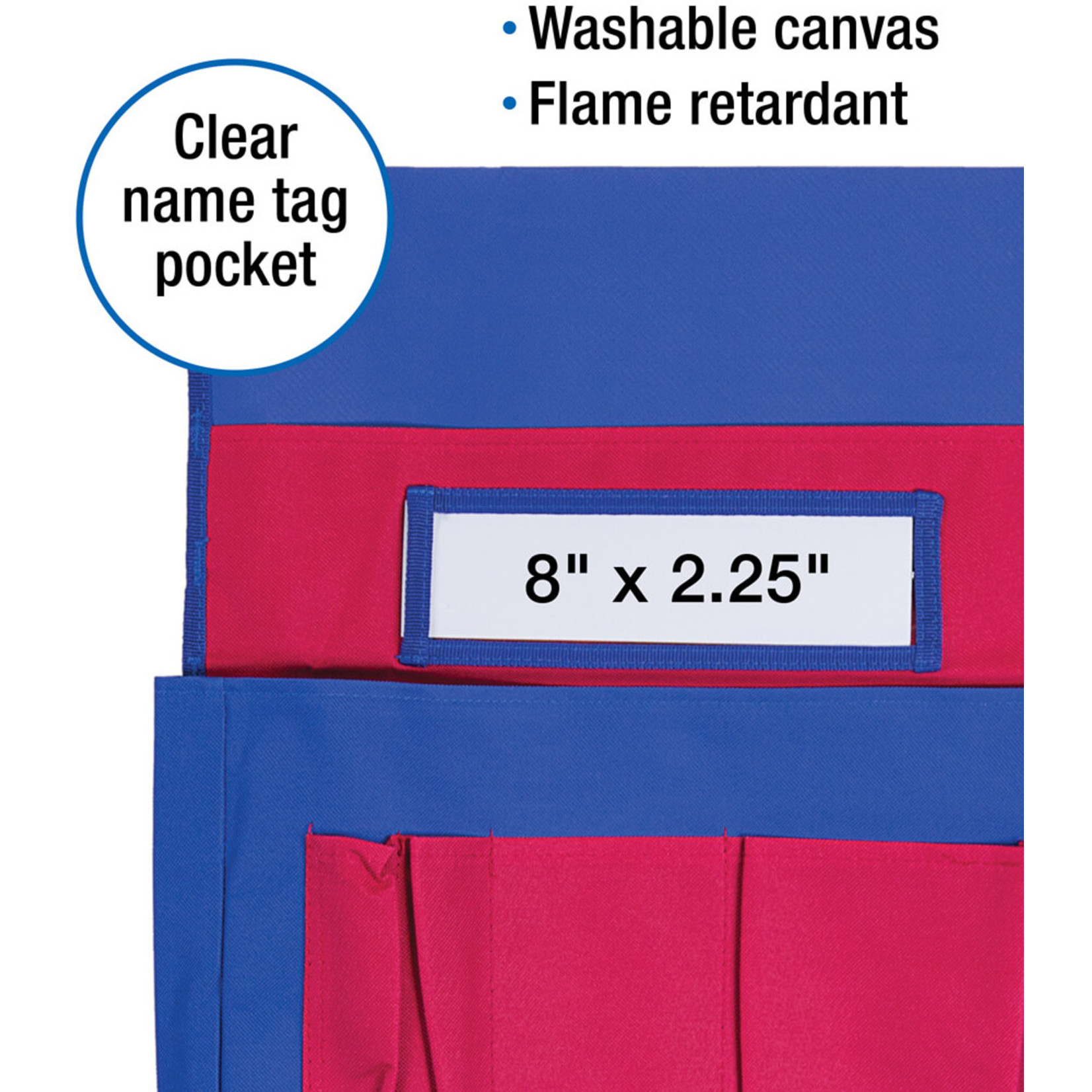 CARSON DELLOSA PUBLISHING CO Chairback Buddy™ Blue and Red Pocket Chart Storage Grade PK-8