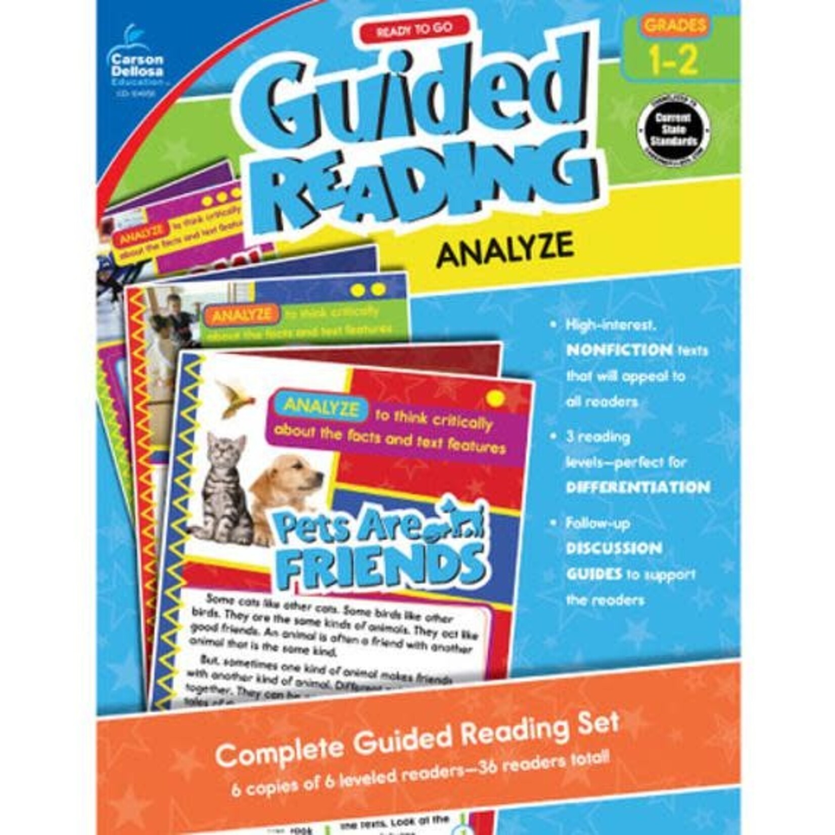 CARSON DELLOSA PUBLISHING CO Guided Reading: Analyze Resource Book Grade 1-2