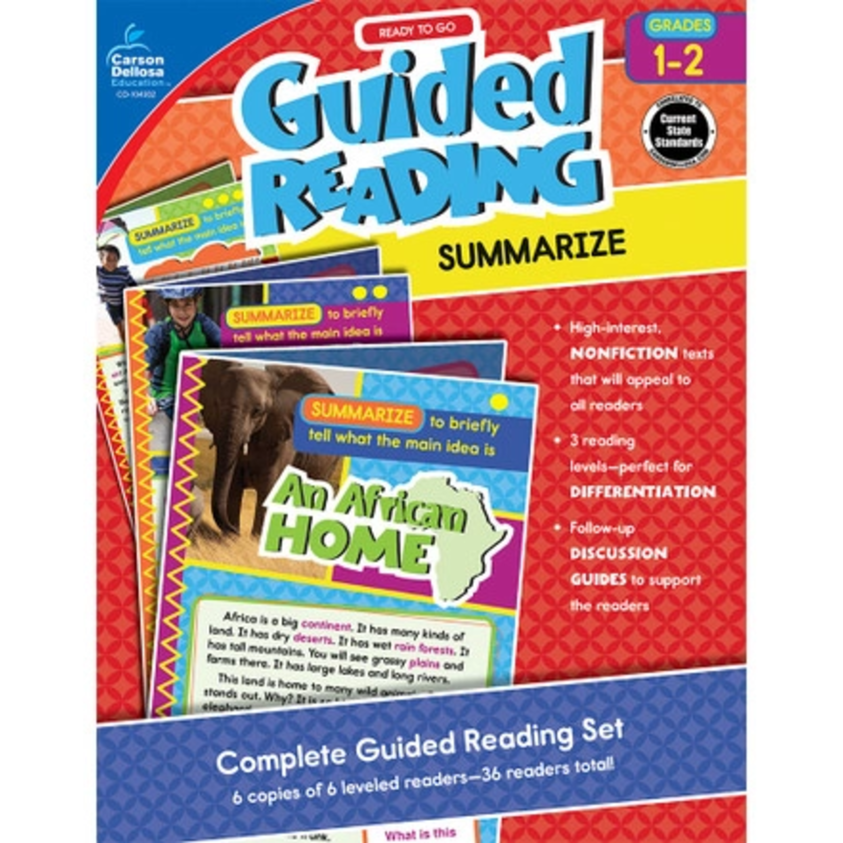 CARSON DELLOSA PUBLISHING CO Guided Reading: Summarize Resource Book Grade 1-2