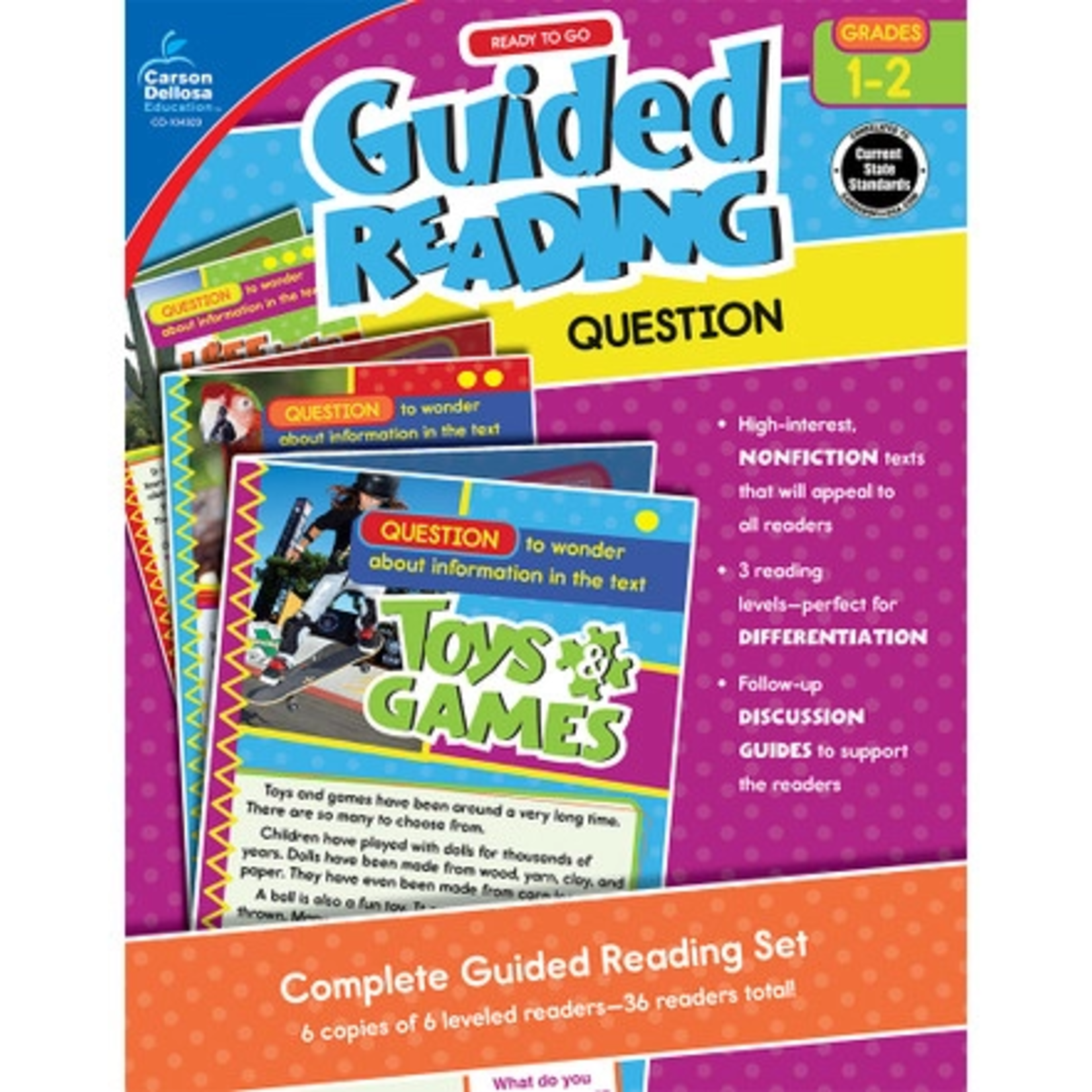 CARSON DELLOSA PUBLISHING CO Guided Reading: Question Resource Book Grade 1-2