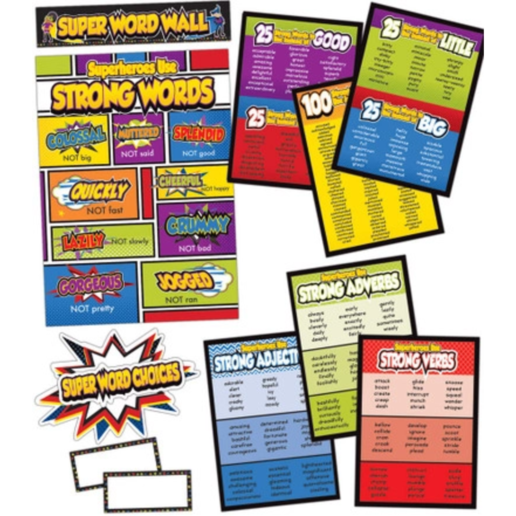 CARSON DELLOSA PUBLISHING CO Super Power Super Word Choices Bulletin Board Set Grade 2-5