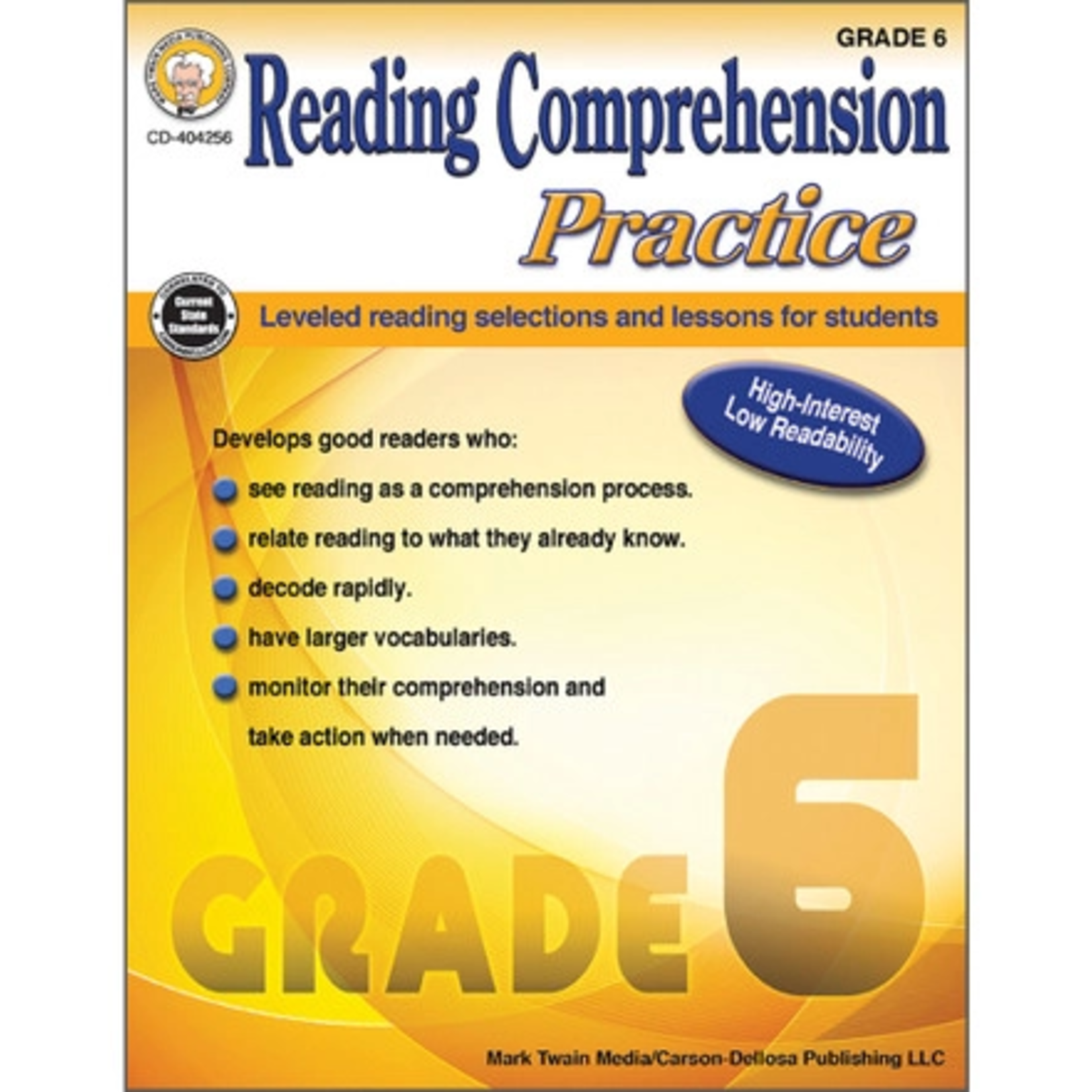 CARSON DELLOSA PUBLISHING CO Reading Comprehension Practice Resource Book Grade 6