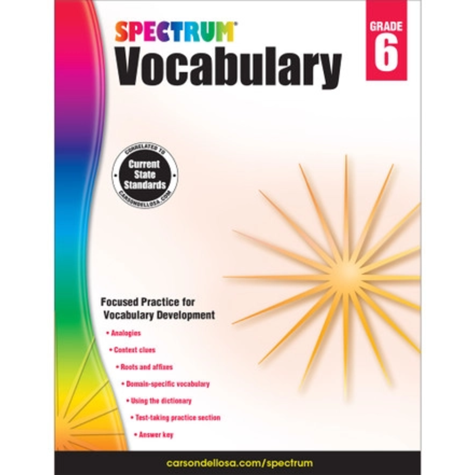 CARSON DELLOSA PUBLISHING CO Spectrum Vocabulary Workbook Grade 6