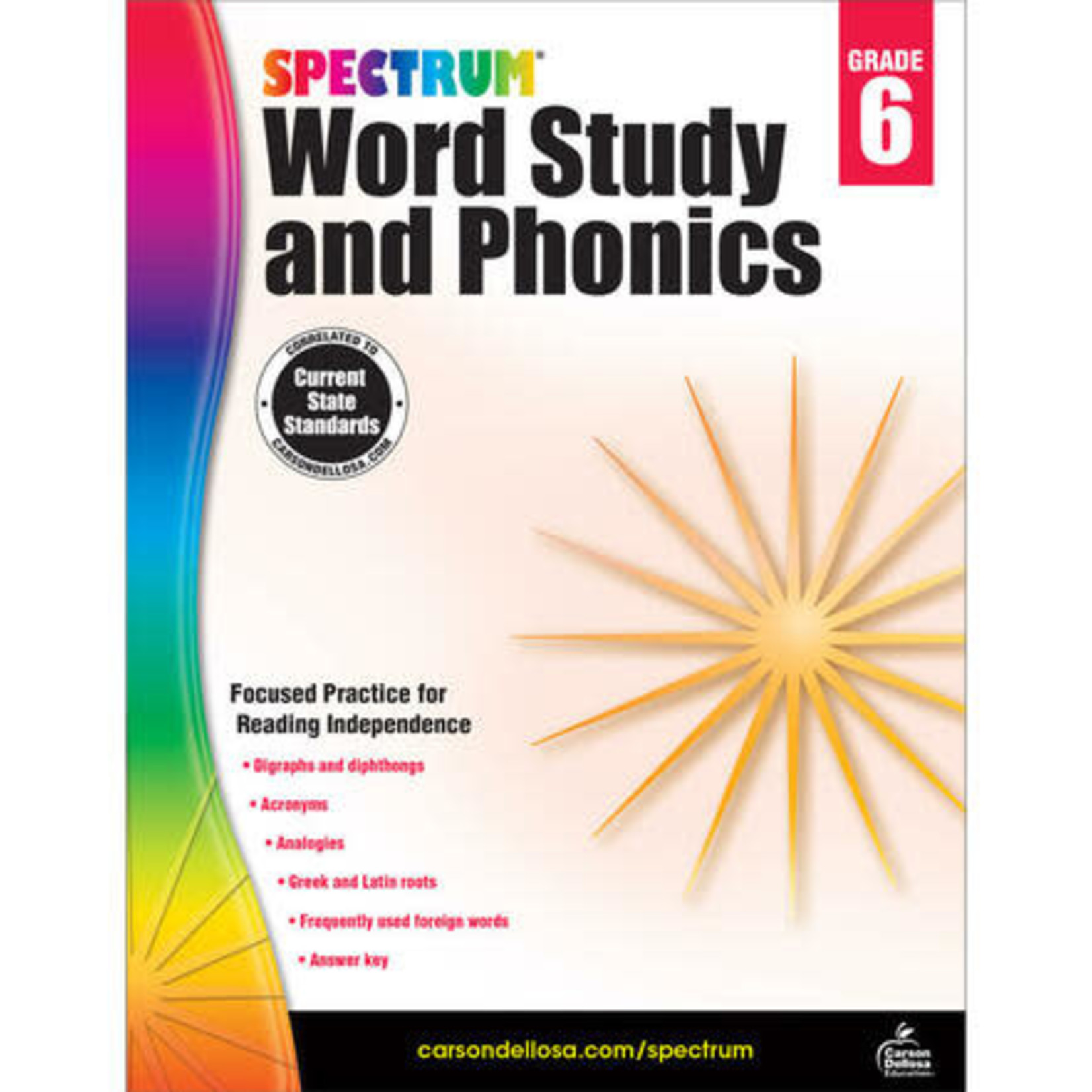 CARSON DELLOSA PUBLISHING CO Spectrum Word Study and Phonics Workbook Grade 6