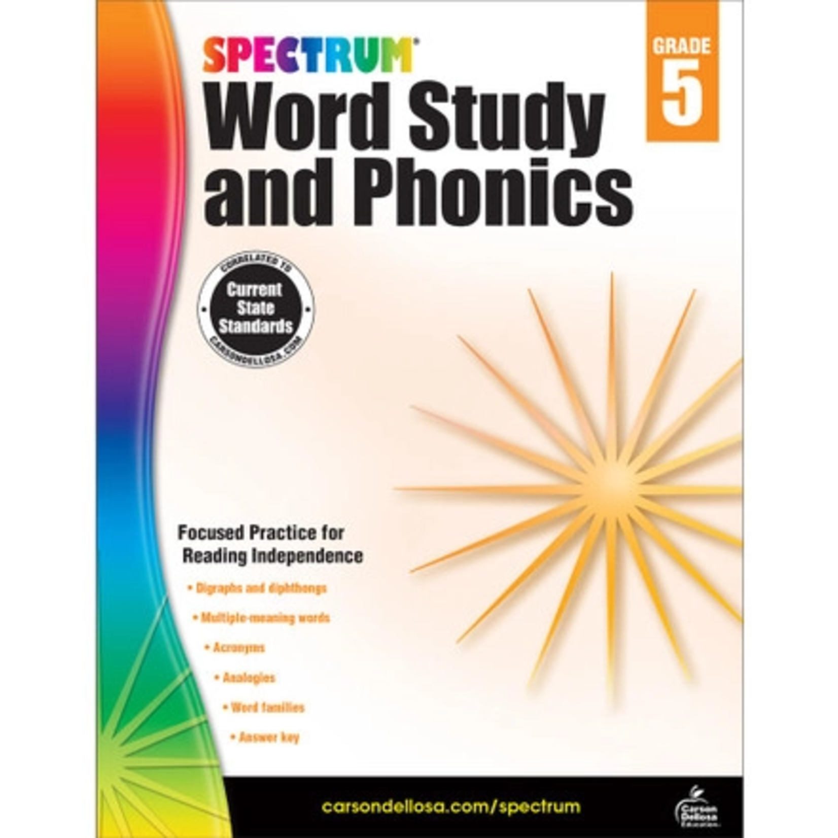 CARSON DELLOSA PUBLISHING CO Spectrum Word Study and Phonics Workbook Grade 5