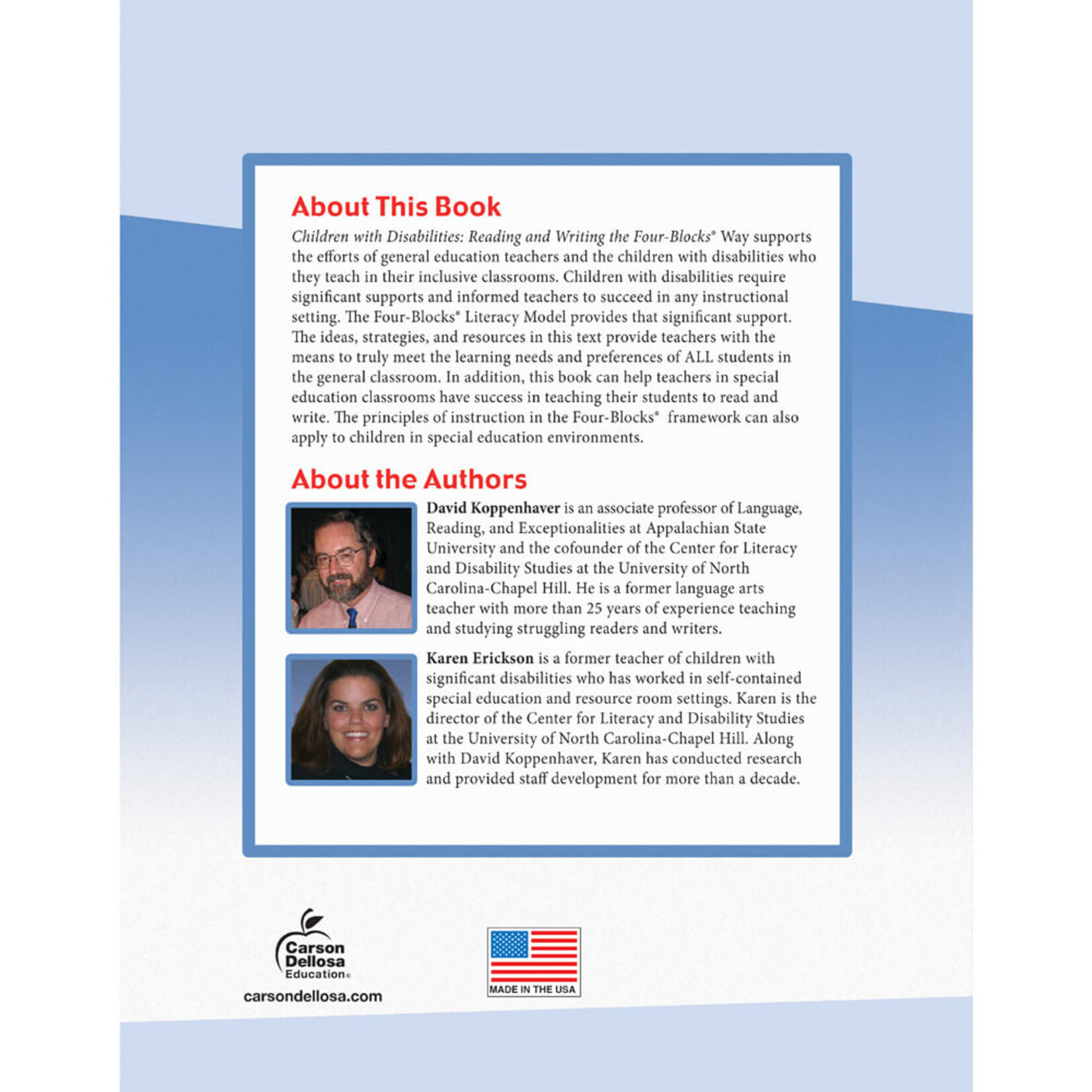 CARSON DELLOSA PUBLISHING CO Children with Disabilities: Reading and Writing the Four-Blocks® Way Resource Book Grade 1-3 Paperback