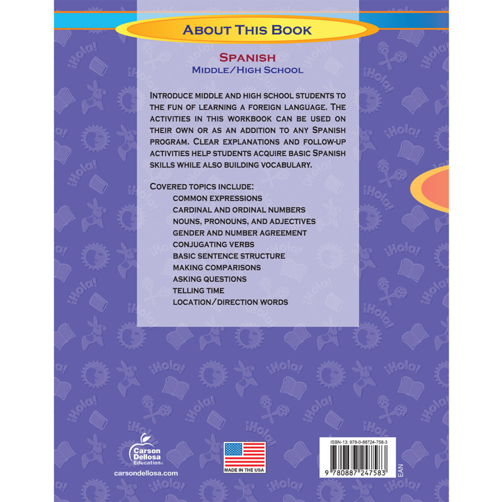 CARSON DELLOSA PUBLISHING CO Skills for Success Spanish Resource Book Grade 6-12