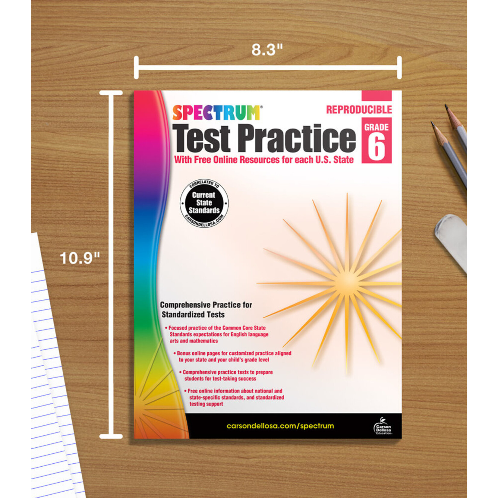 CARSON DELLOSA PUBLISHING CO Spectrum Test Practice Workbook Grade 6