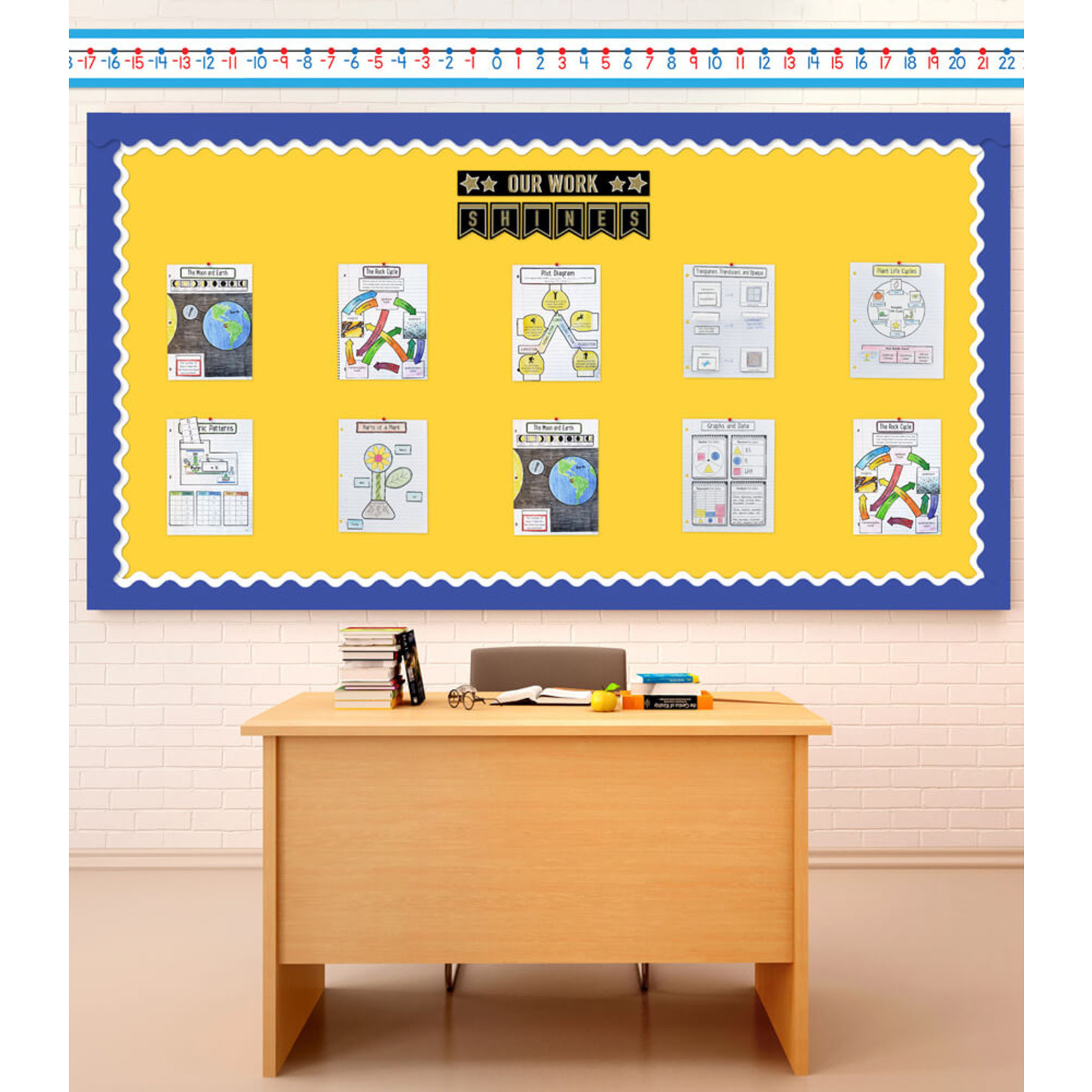 CARSON DELLOSA PUBLISHING CO Number Line Bulletin Board Set Grade PK-2