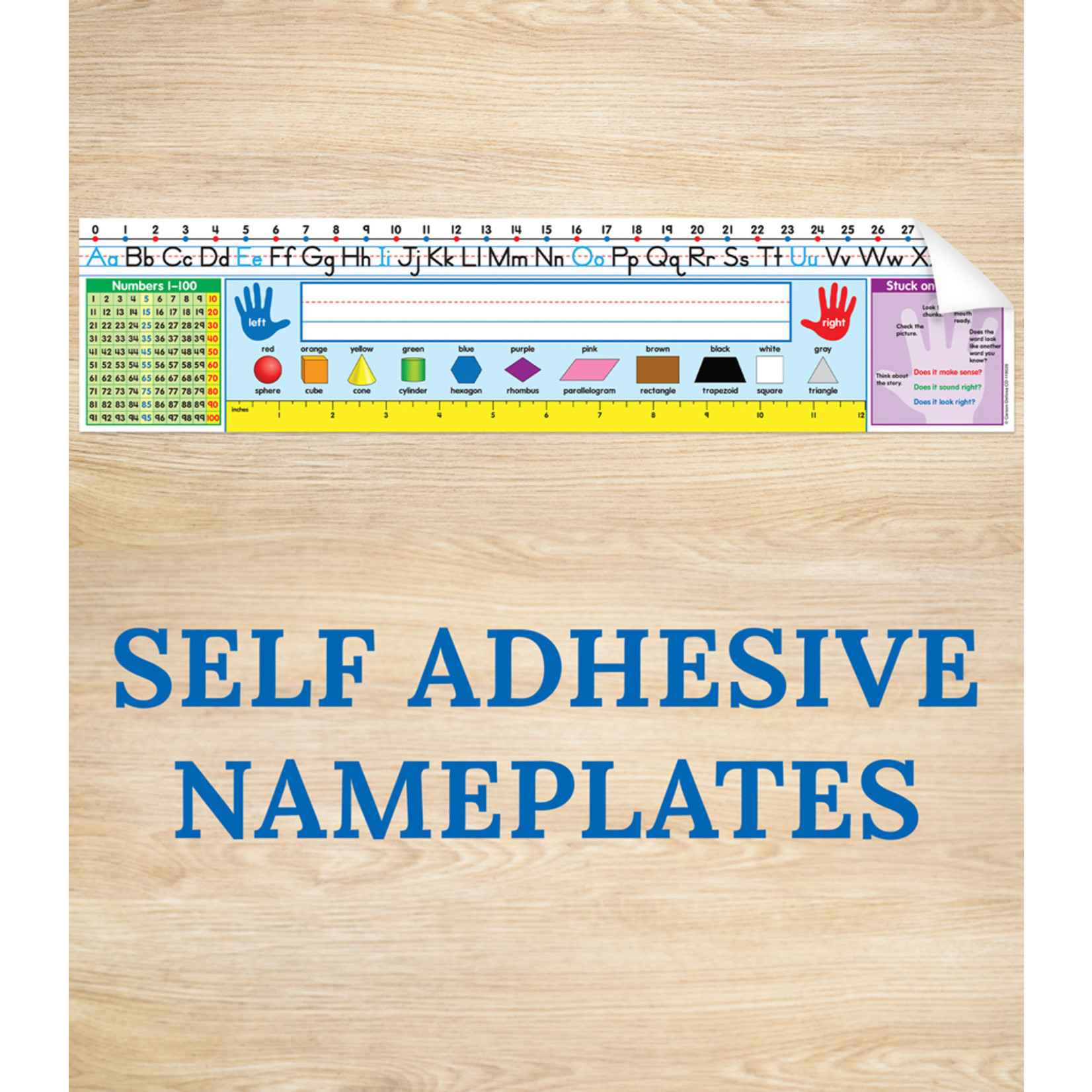CARSON DELLOSA PUBLISHING CO Quick Stick Traditional Manuscript Nameplates Grade 1-2