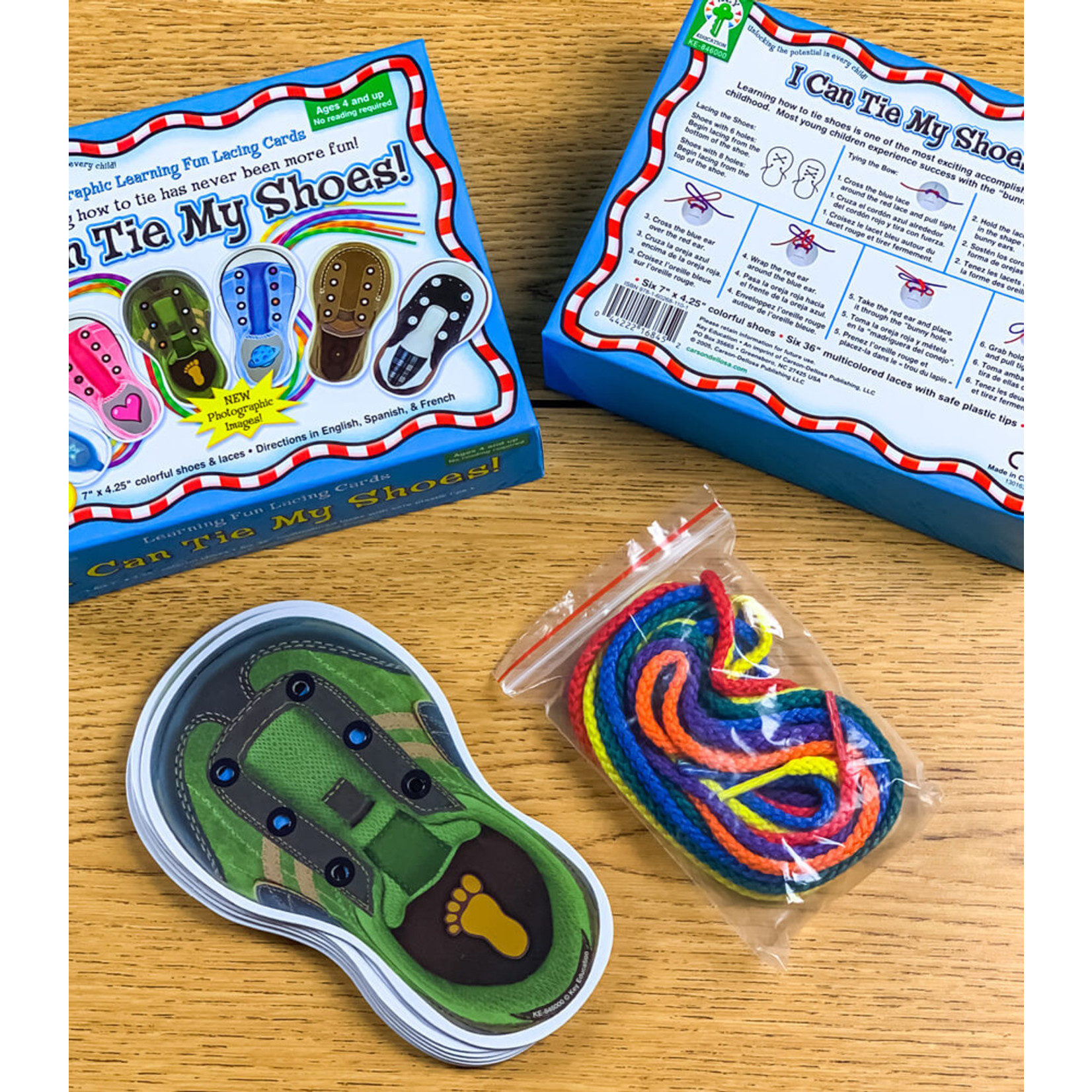 CARSON DELLOSA PUBLISHING CO I Can Tie My Shoes Lacing Cards Grade PK-1