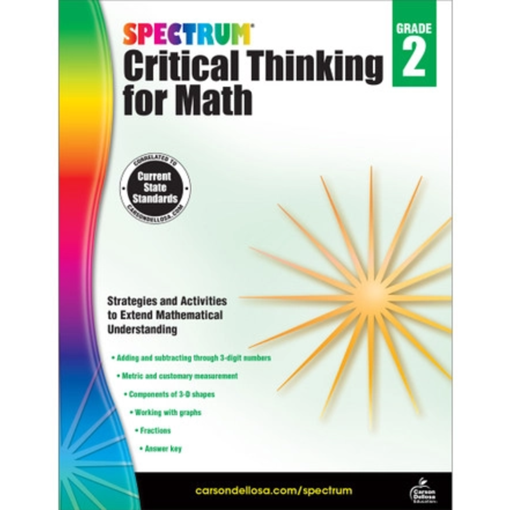CARSON DELLOSA PUBLISHING CO Spectrum Critical Thinking for Math Workbook Grade 2