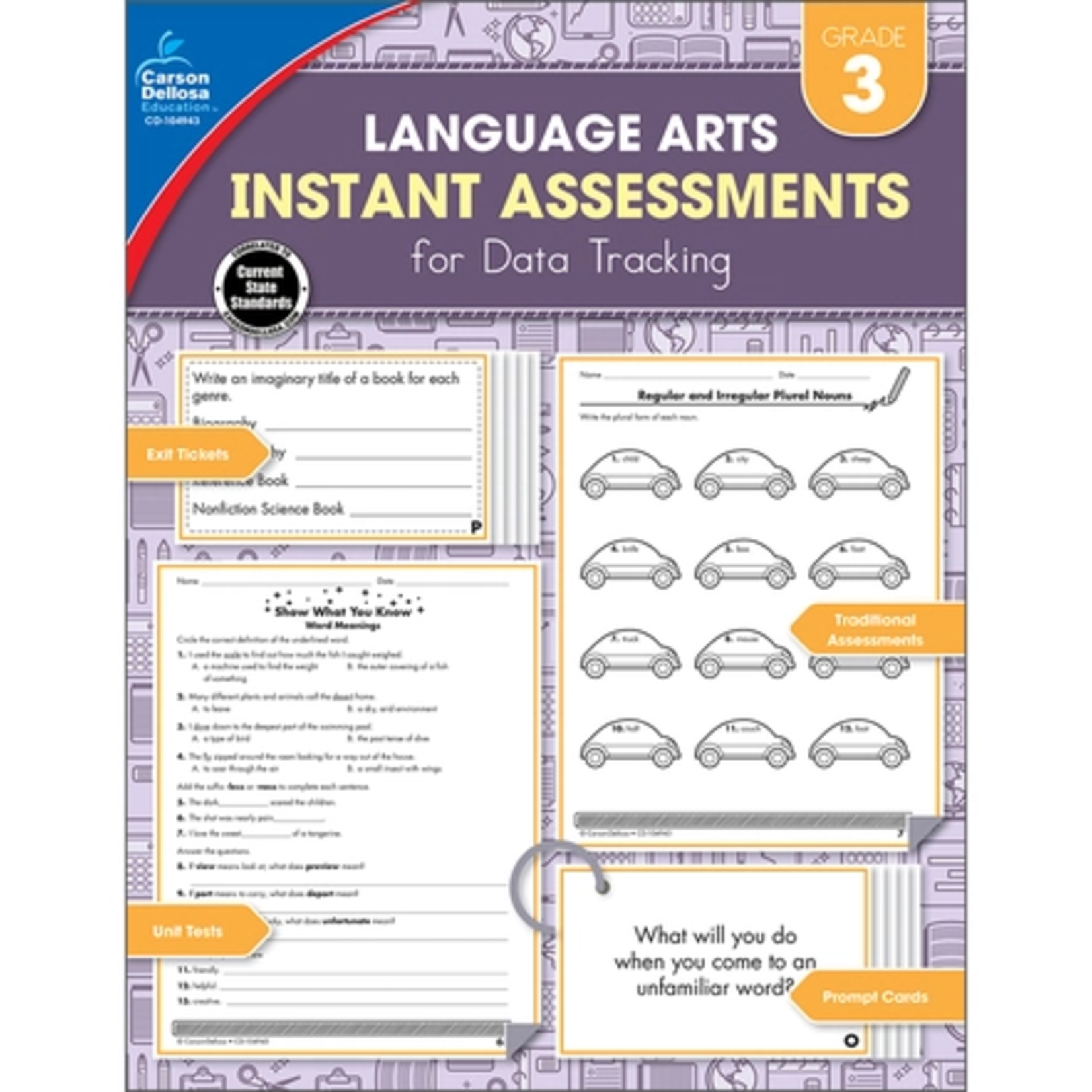 CARSON DELLOSA PUBLISHING CO Language Arts Instant Assessments for Data Tracking Resource Book Grade 3