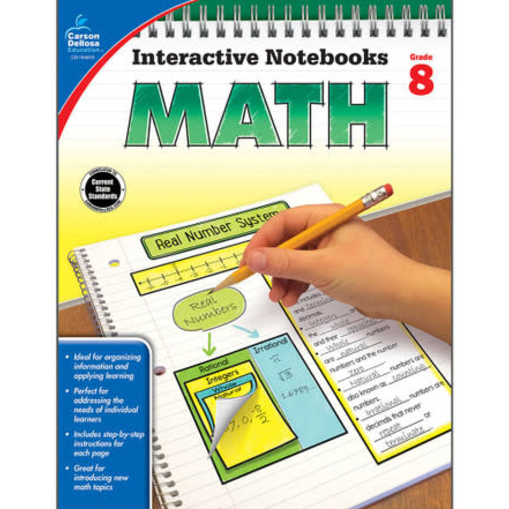 CARSON DELLOSA PUBLISHING CO Interactive Notebooks: Math Resource Book Grade 8