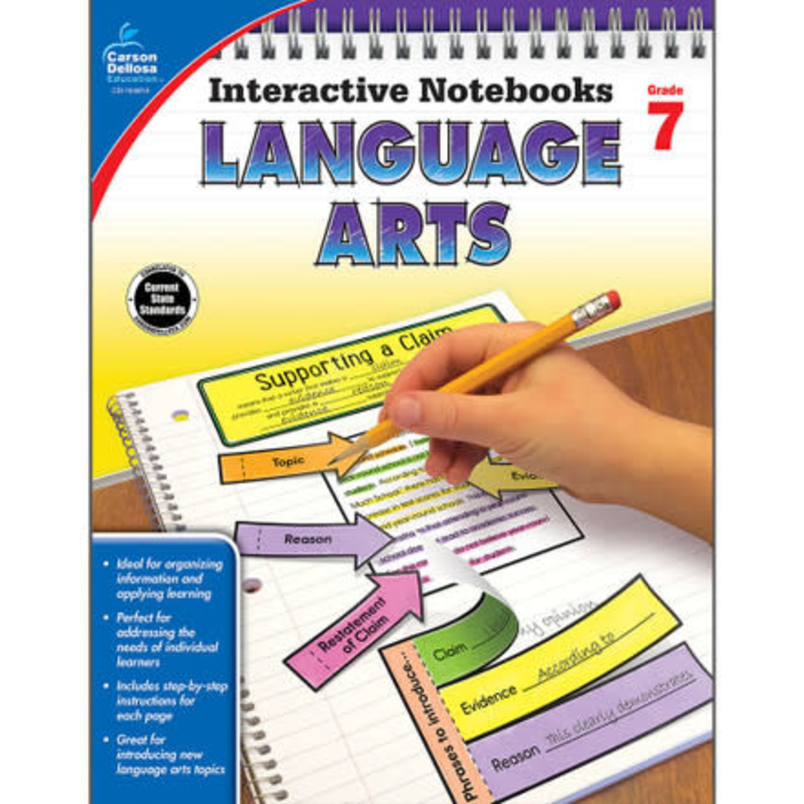 CARSON DELLOSA PUBLISHING CO Interactive Notebooks: Language Arts Resource Book Grade 7 Paperback