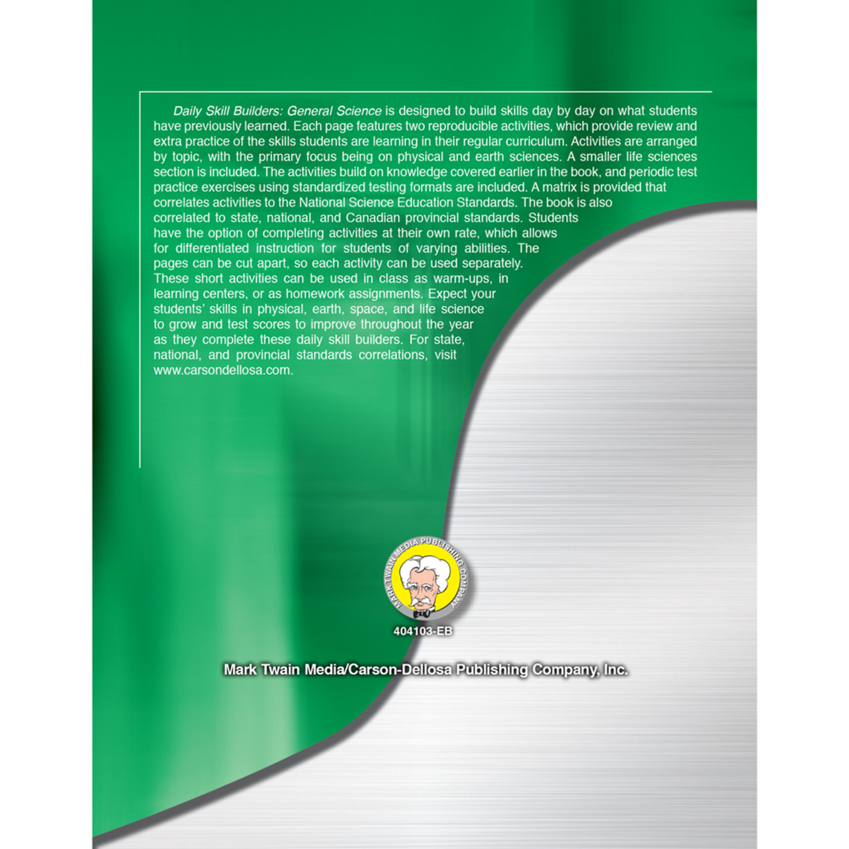 CARSON DELLOSA PUBLISHING CO Daily Skill Builders General Science Resource Book Grade 5-8