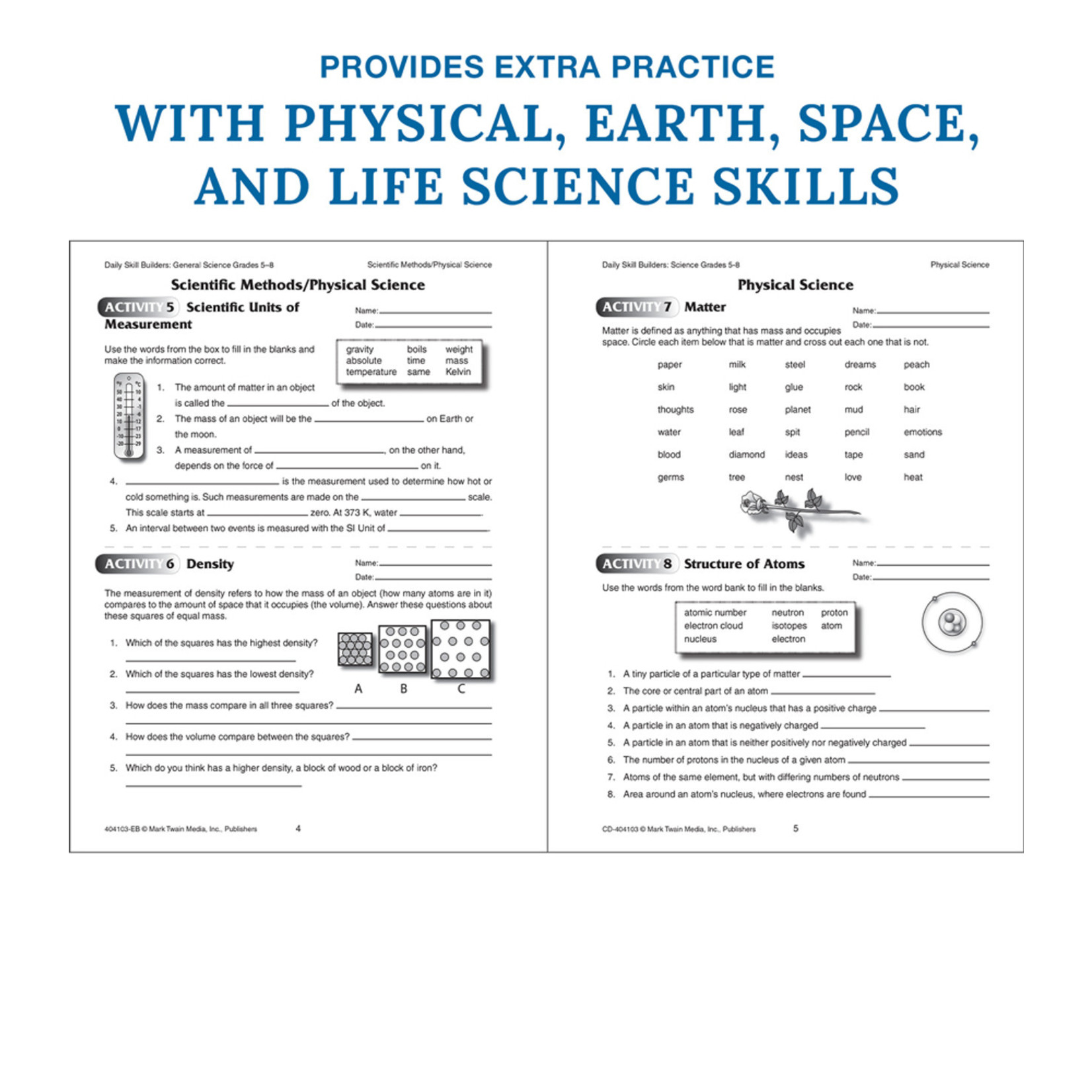 CARSON DELLOSA PUBLISHING CO Daily Skill Builders General Science Resource Book Grade 5-8