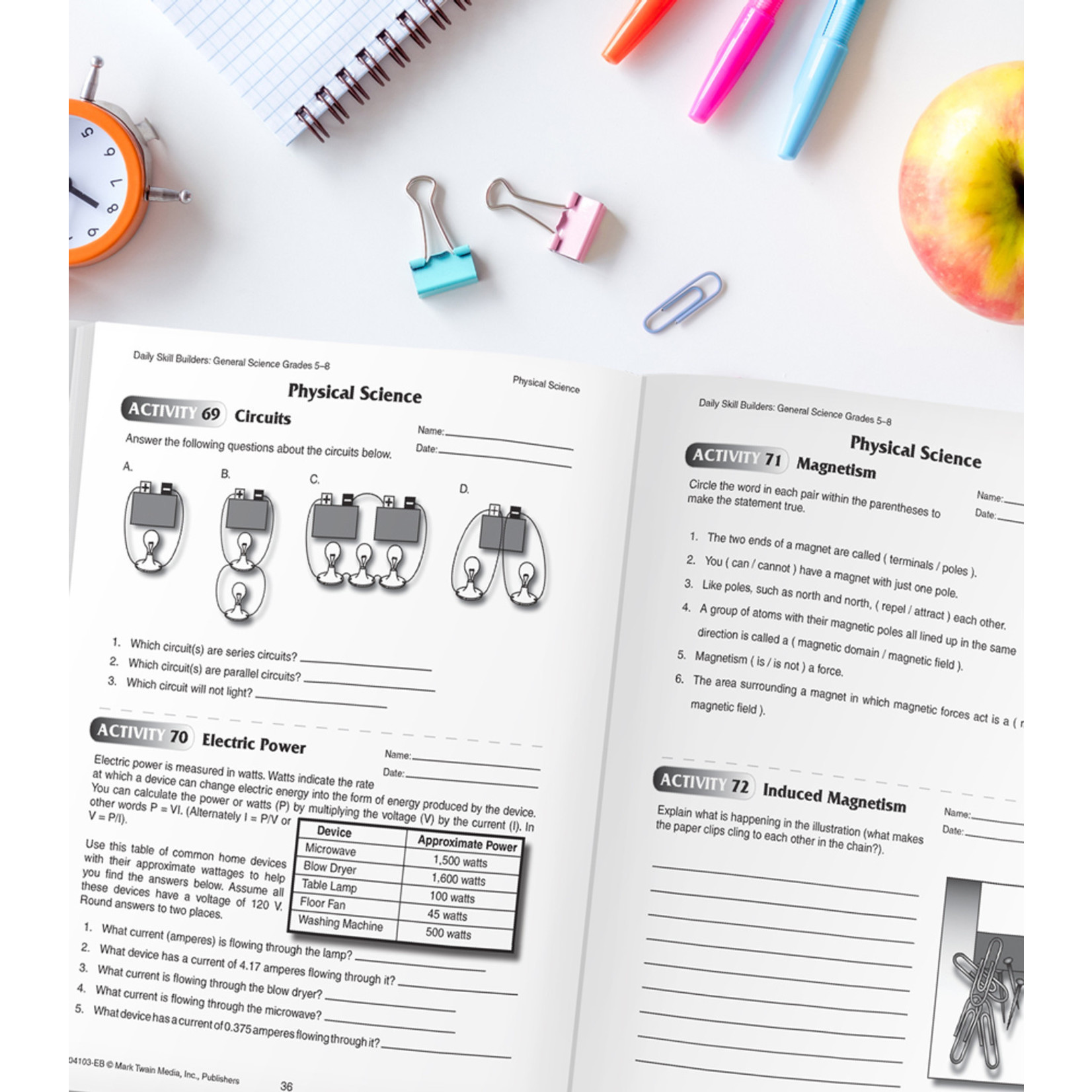 CARSON DELLOSA PUBLISHING CO Daily Skill Builders General Science Resource Book Grade 5-8