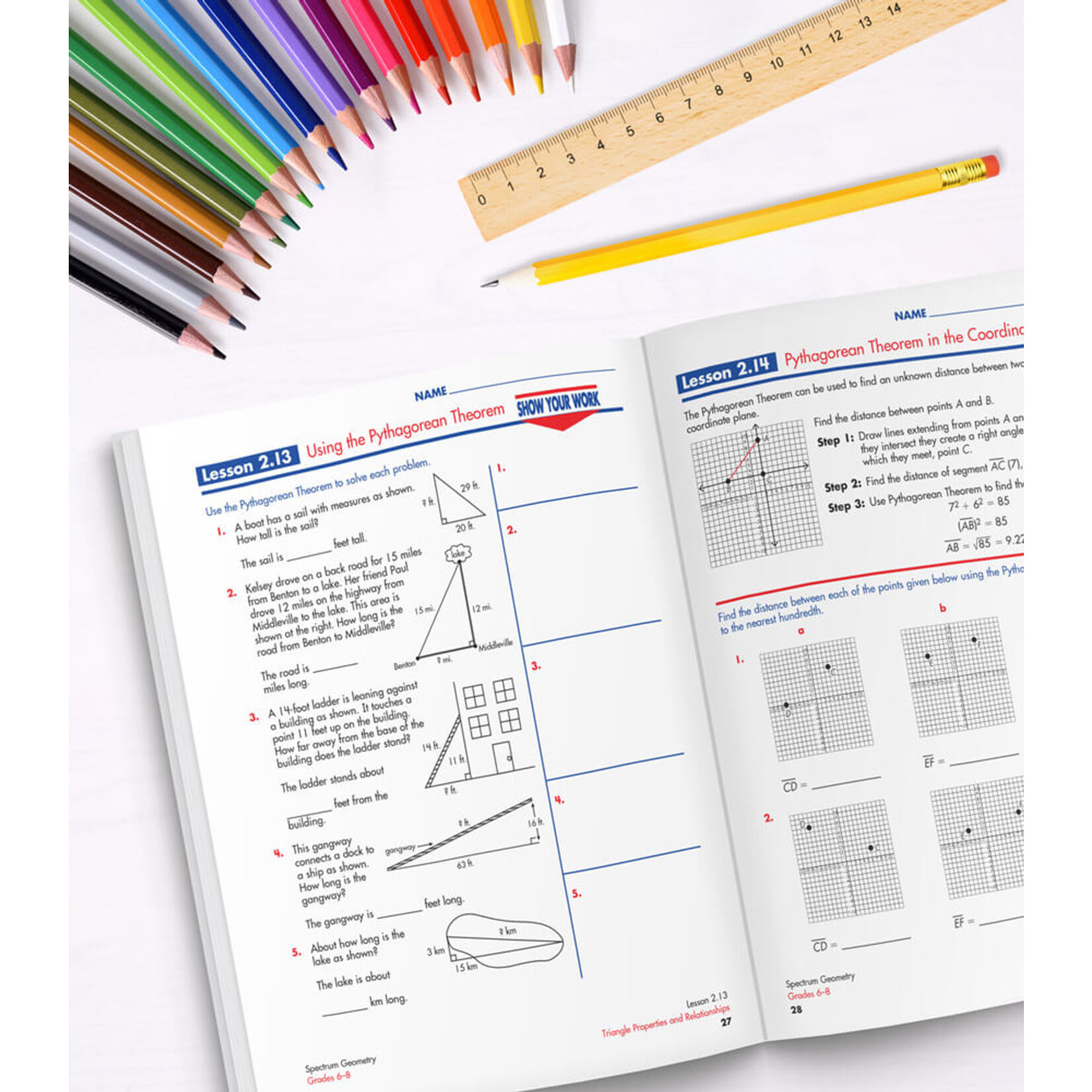 CARSON DELLOSA PUBLISHING CO Spectrum Geometry Workbook Grade 6-8