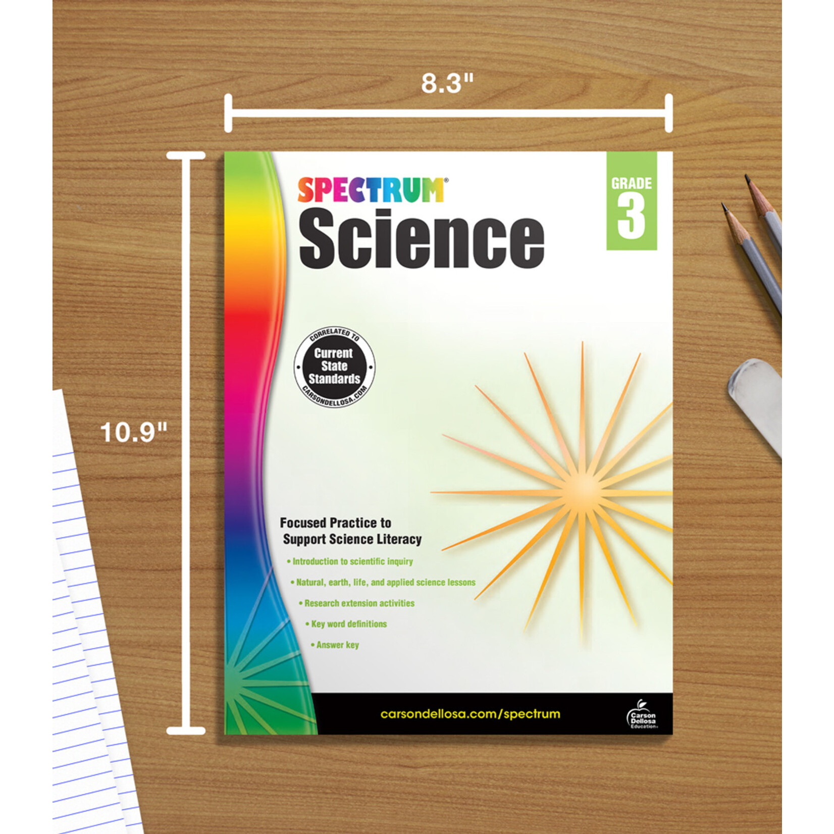 CARSON DELLOSA PUBLISHING CO Spectrum Science Workbook Grade 3