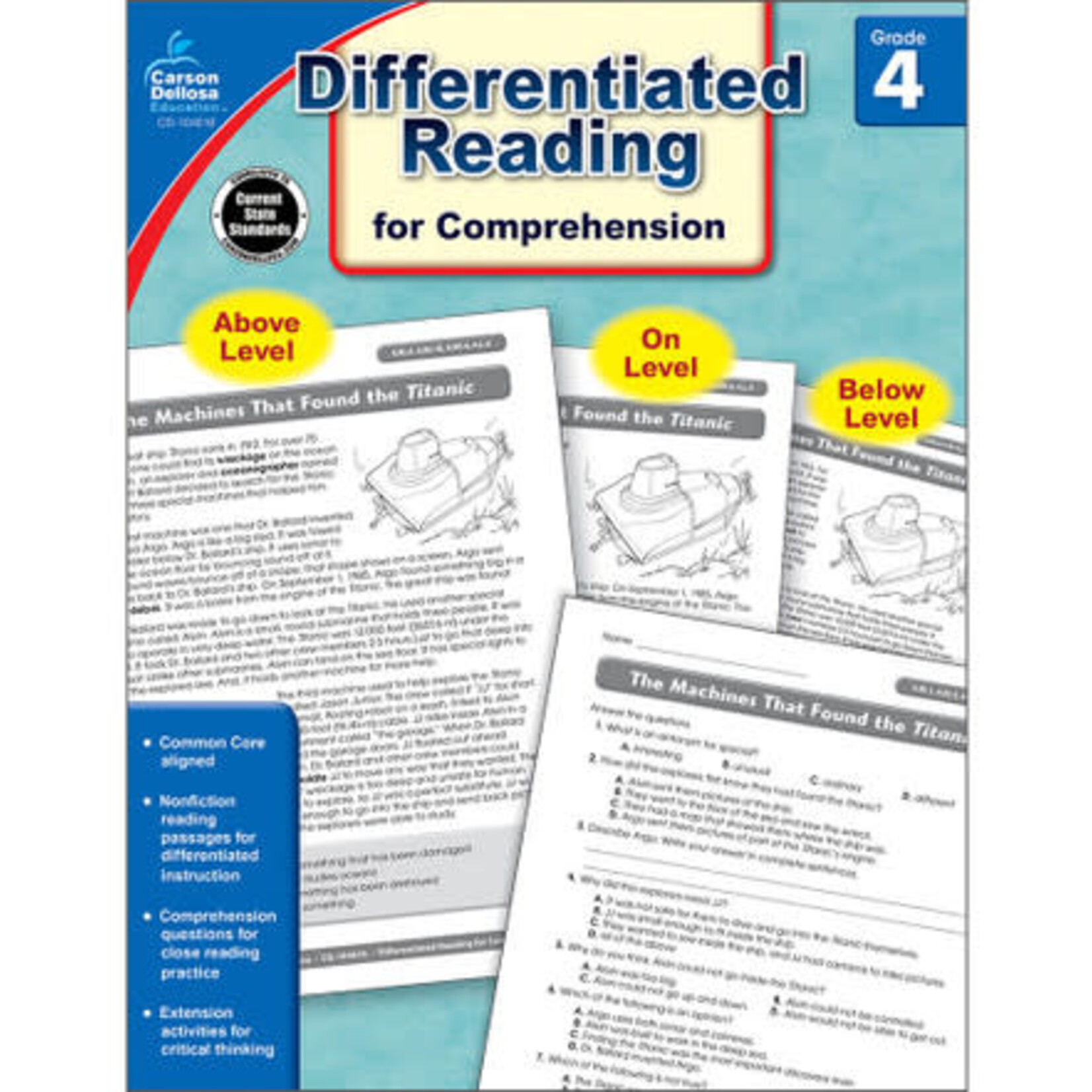 CARSON DELLOSA PUBLISHING CO Differentiated Reading for Comprehension Resource Book Grade 4