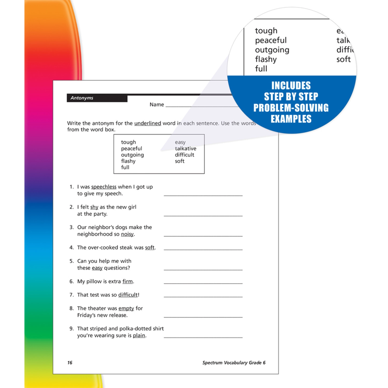 CARSON DELLOSA PUBLISHING CO Spectrum Vocabulary Workbook Grade 6