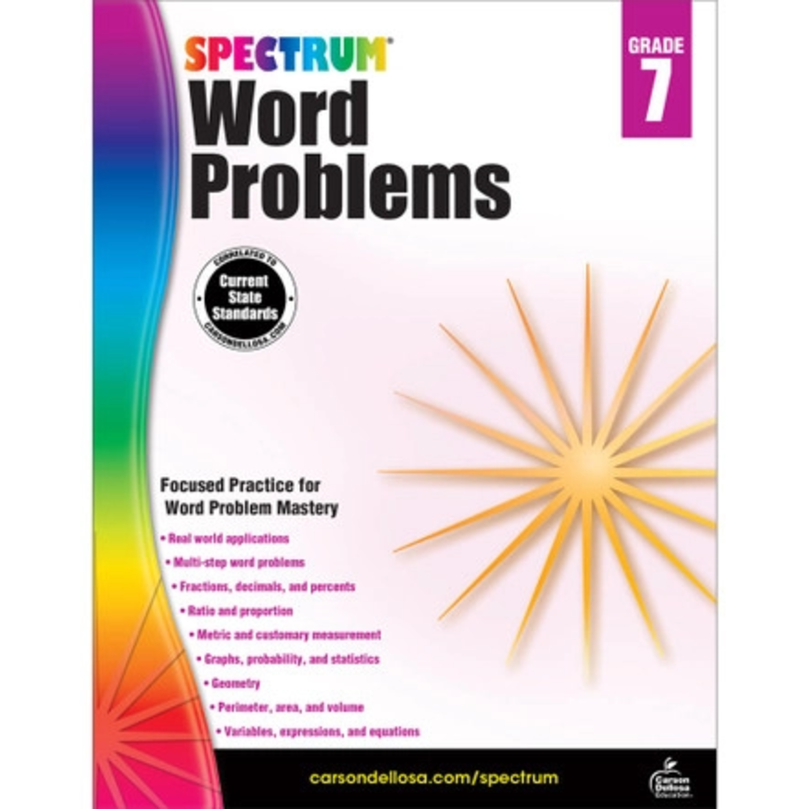 CARSON DELLOSA PUBLISHING CO Spectrum Word Problems Workbook Grade 7