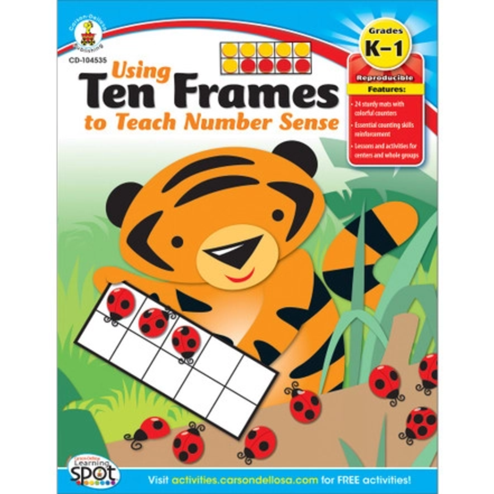 CARSON DELLOSA PUBLISHING CO Using Ten Frames to Teach Number Sense Resource Book Grade K-1