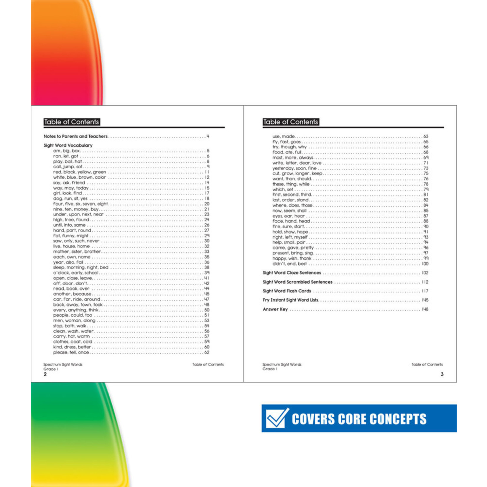 CARSON DELLOSA PUBLISHING CO Spectrum Sight Words Workbook Grade 1