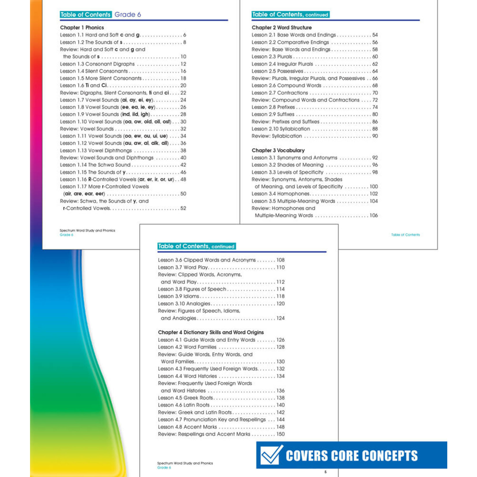 CARSON DELLOSA PUBLISHING CO Spectrum Word Study and Phonics Workbook Grade 6