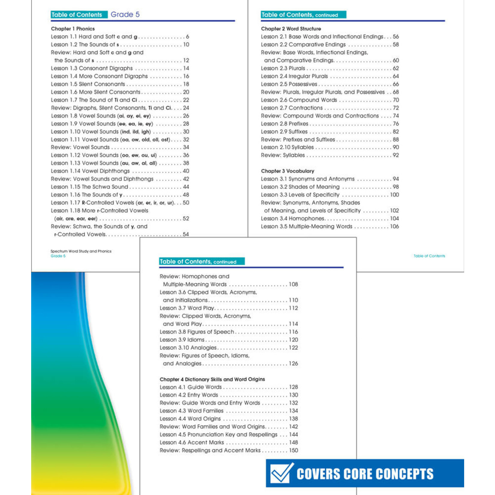 CARSON DELLOSA PUBLISHING CO Spectrum Word Study and Phonics Workbook Grade 5