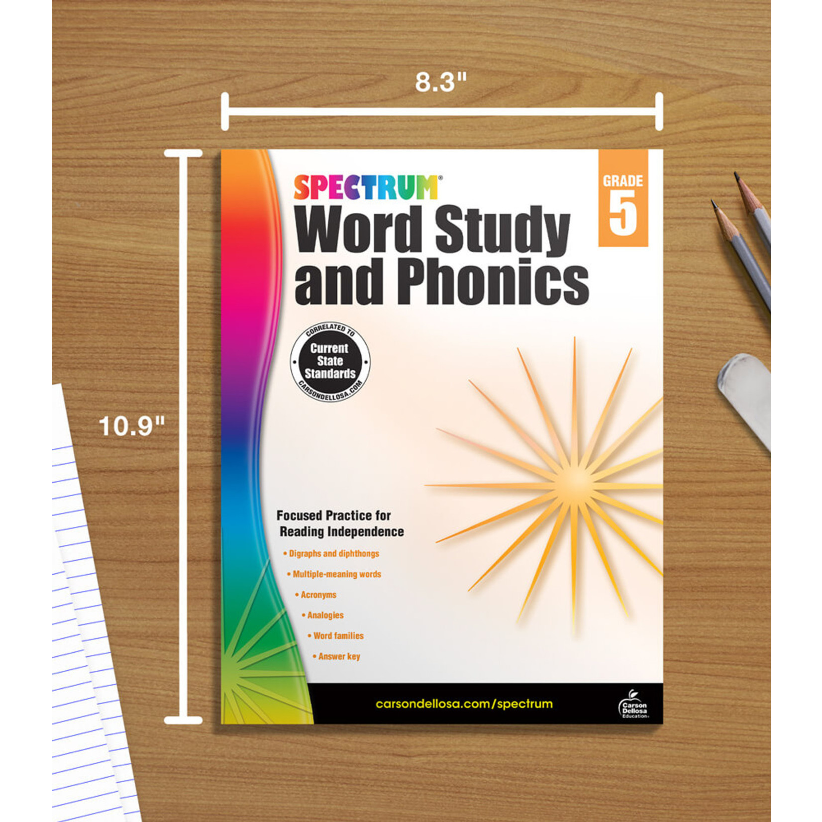 CARSON DELLOSA PUBLISHING CO Spectrum Word Study and Phonics Workbook Grade 5