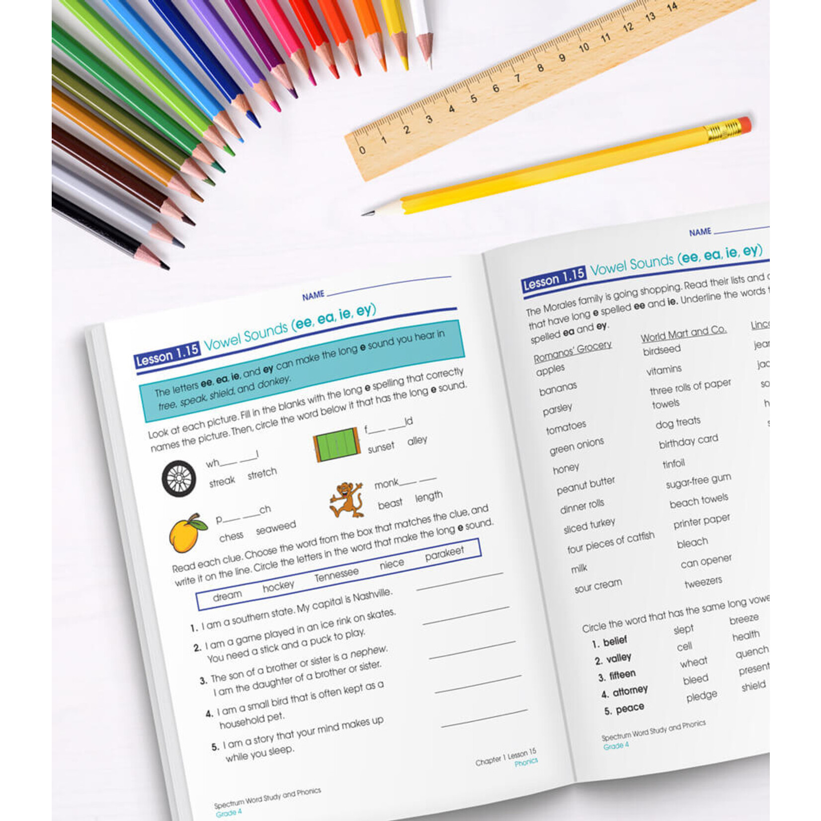 CARSON DELLOSA PUBLISHING CO Spectrum Word Study and Phonics Workbook Grade 4